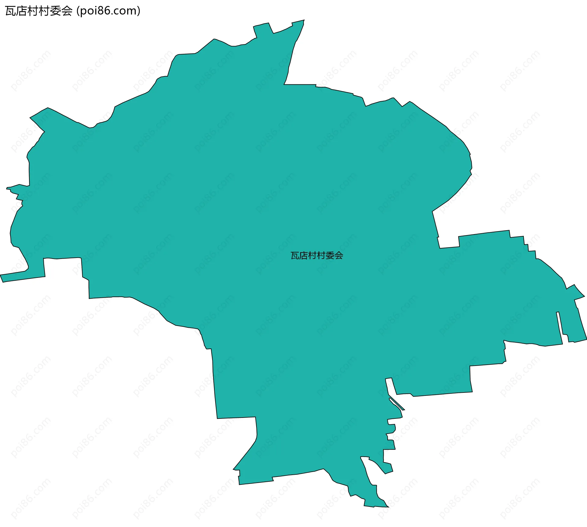 瓦店村村委会边界地图