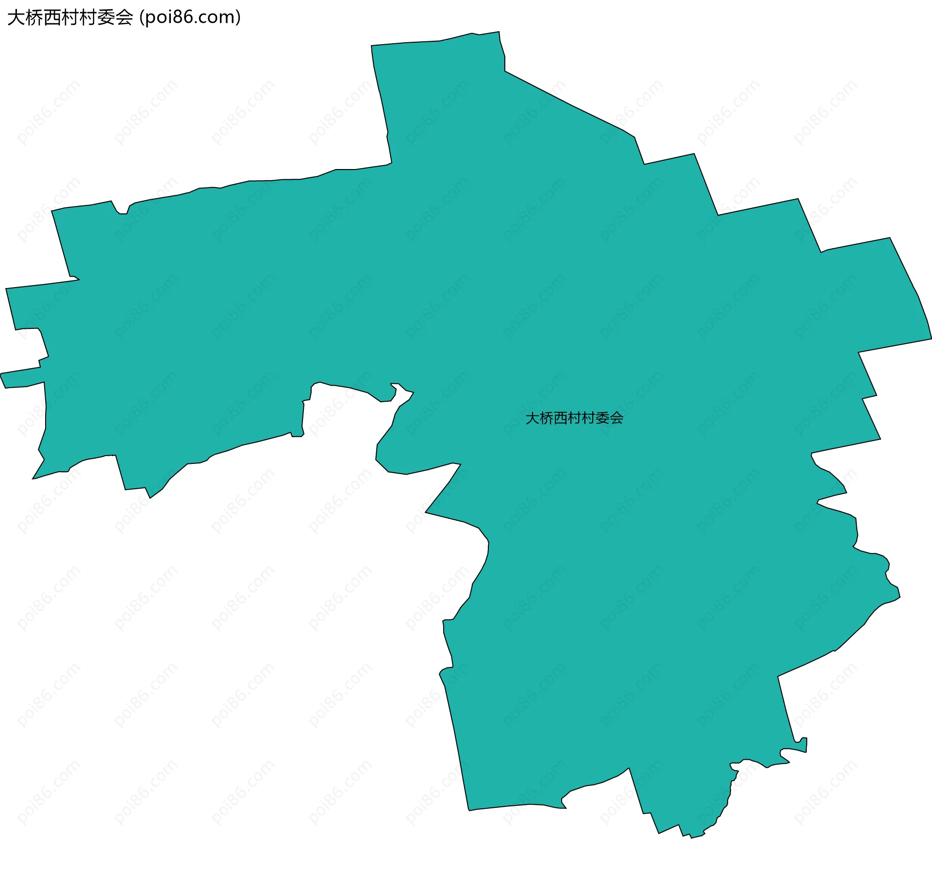 大桥西村村委会边界地图