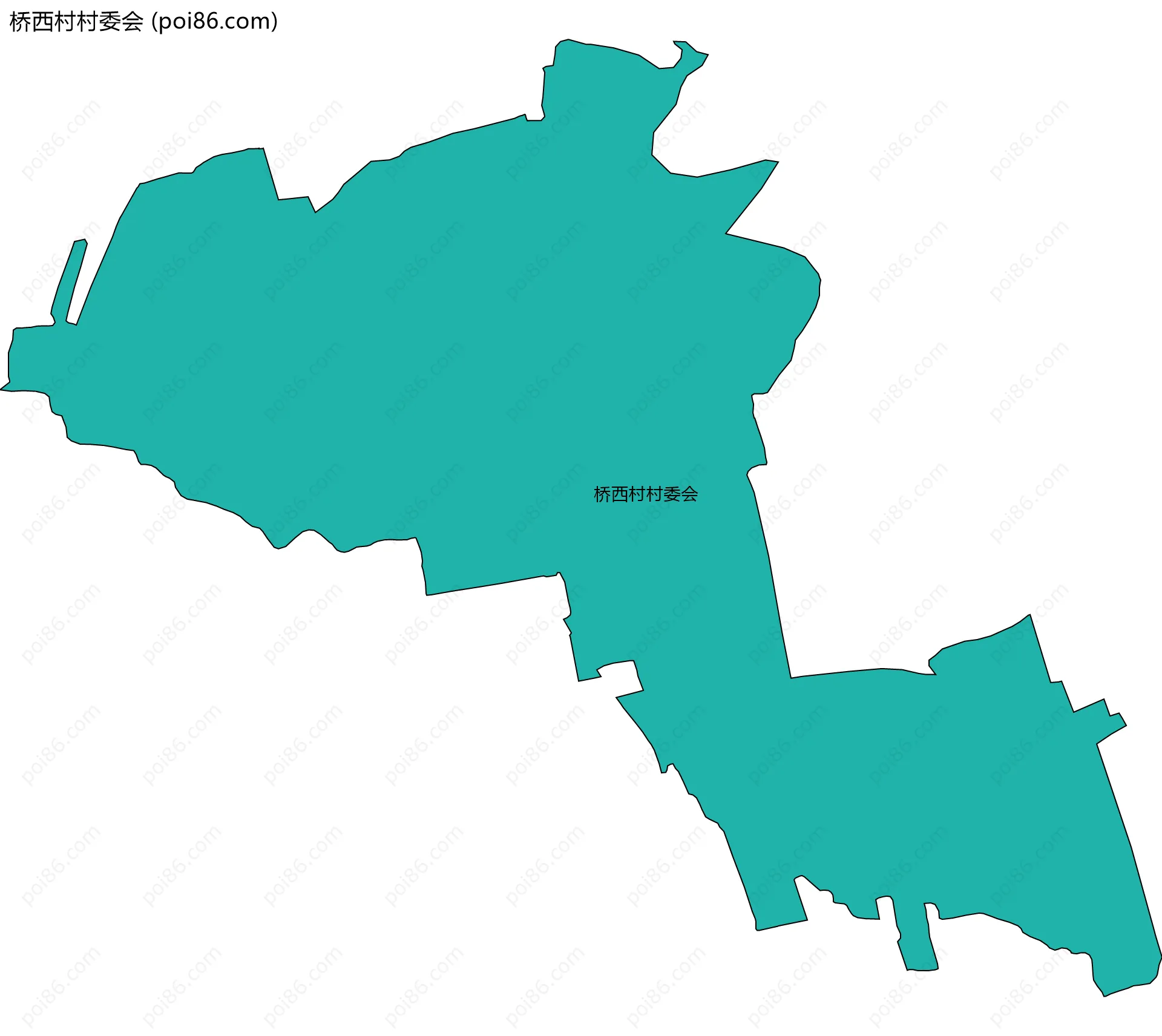 桥西村村委会边界地图