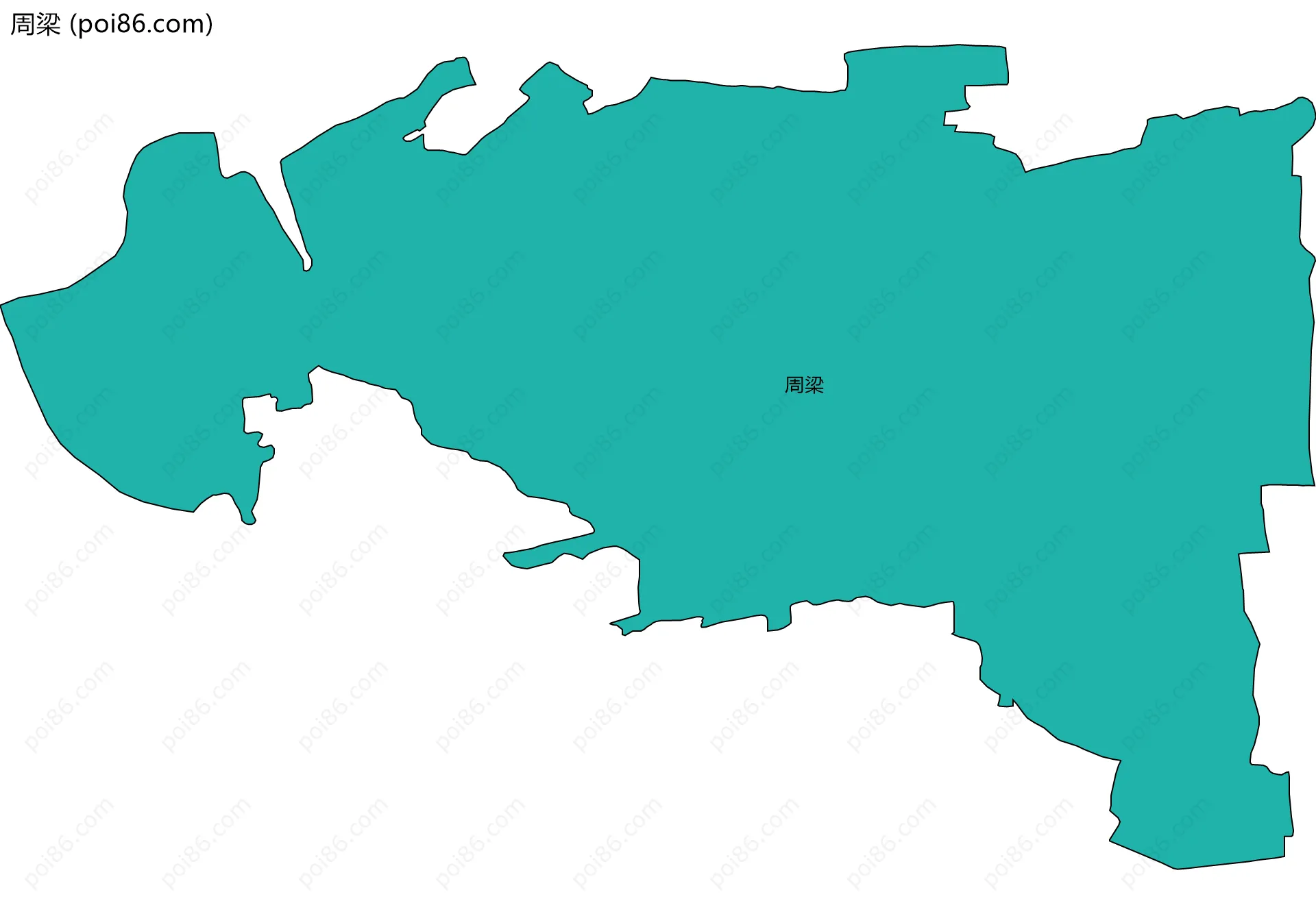 周梁边界地图
