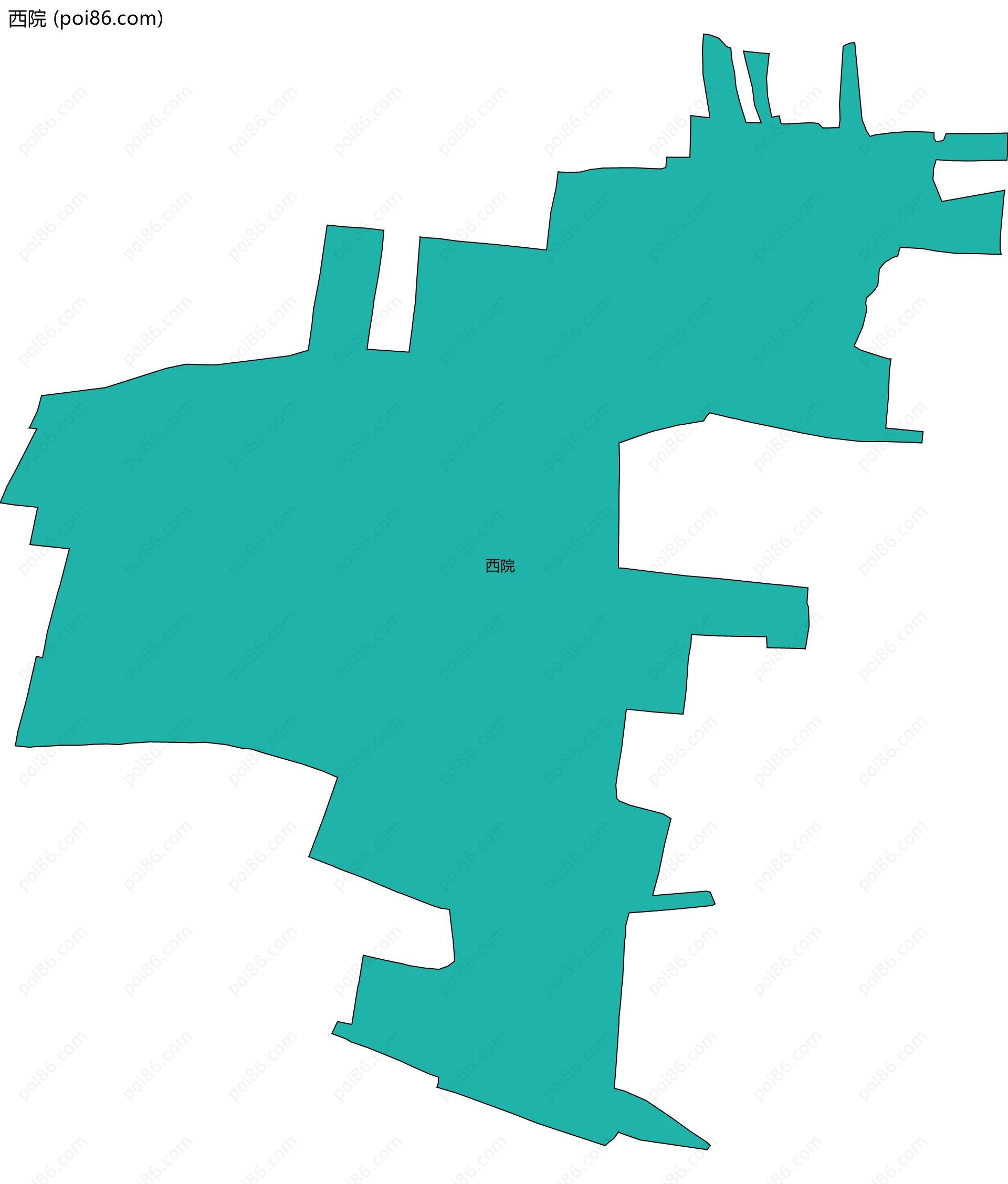 西院边界地图