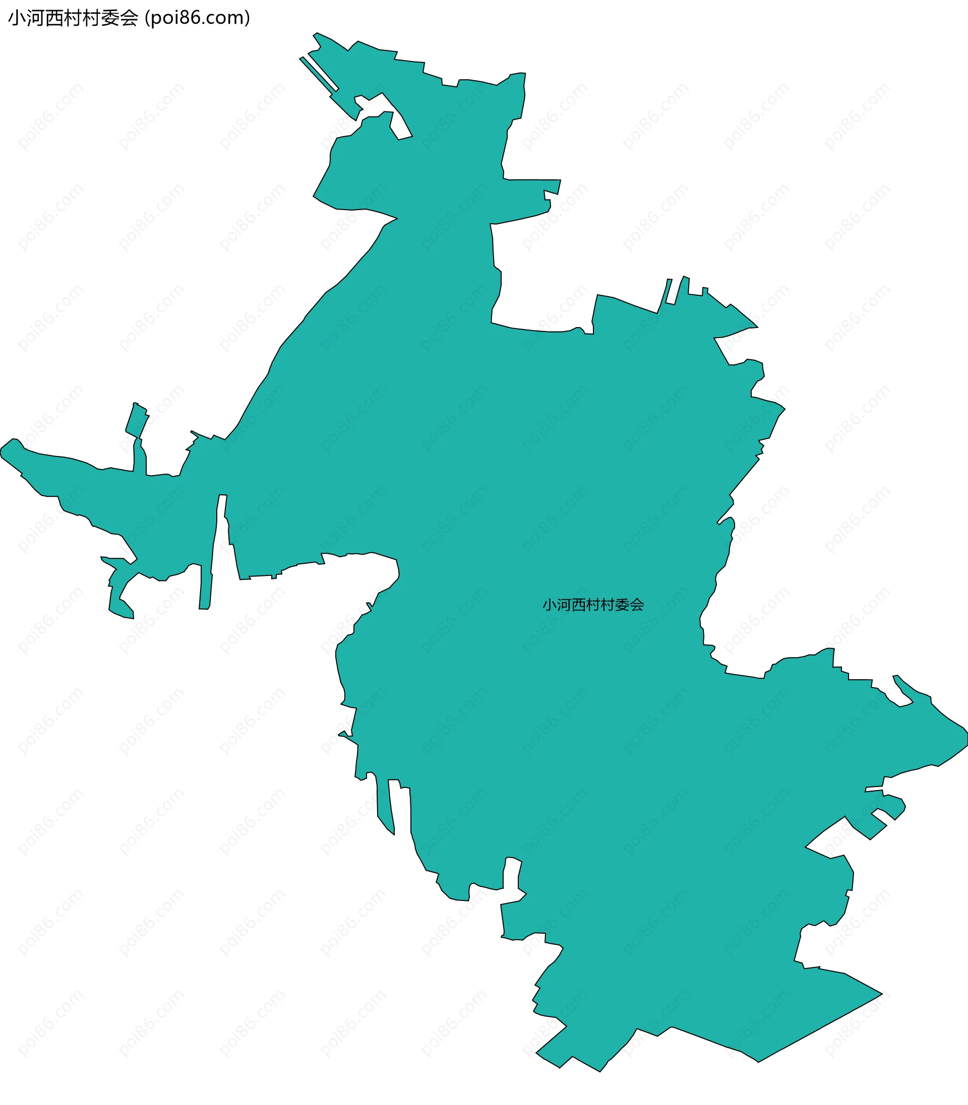 小河西村村委会边界地图