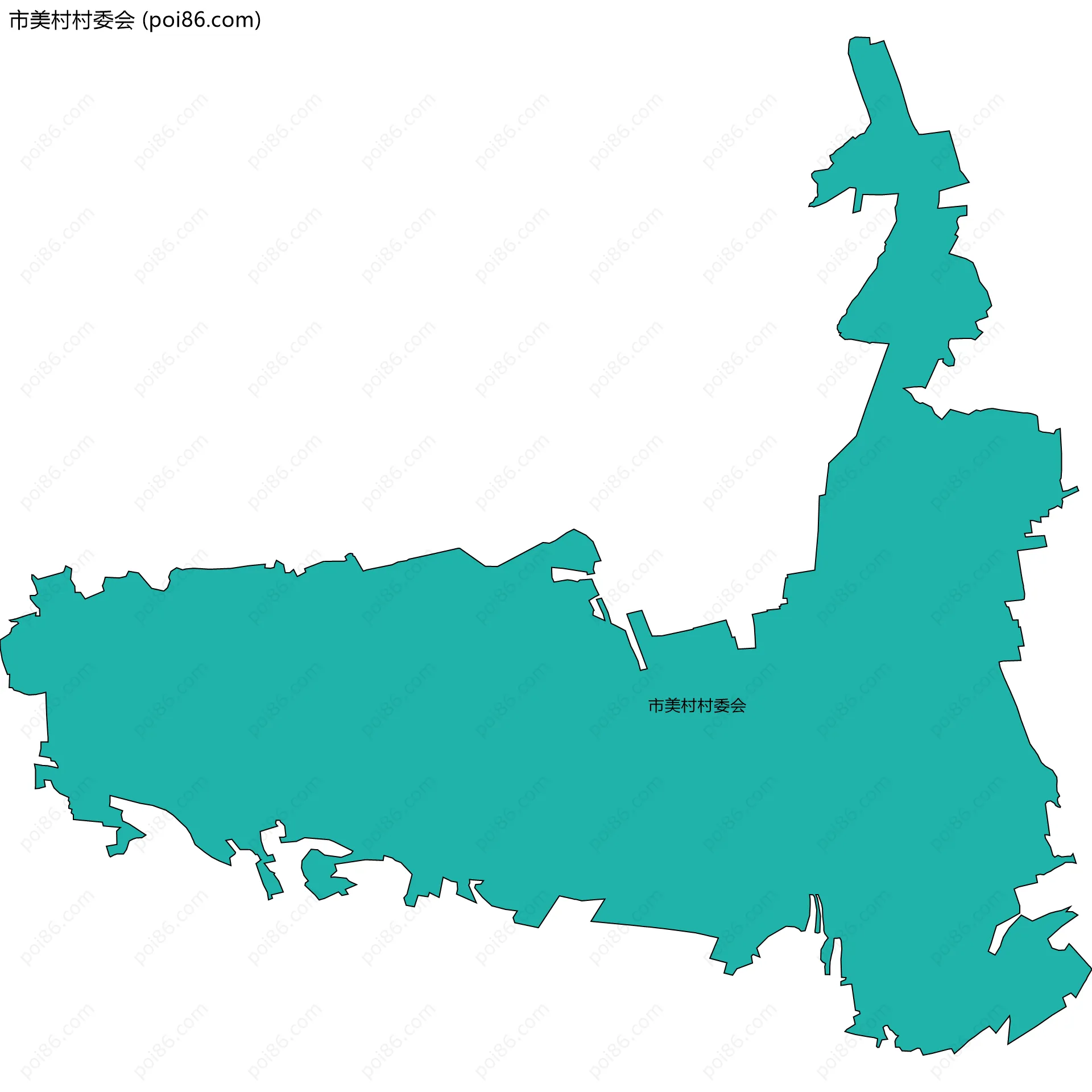 市美村村委会边界地图