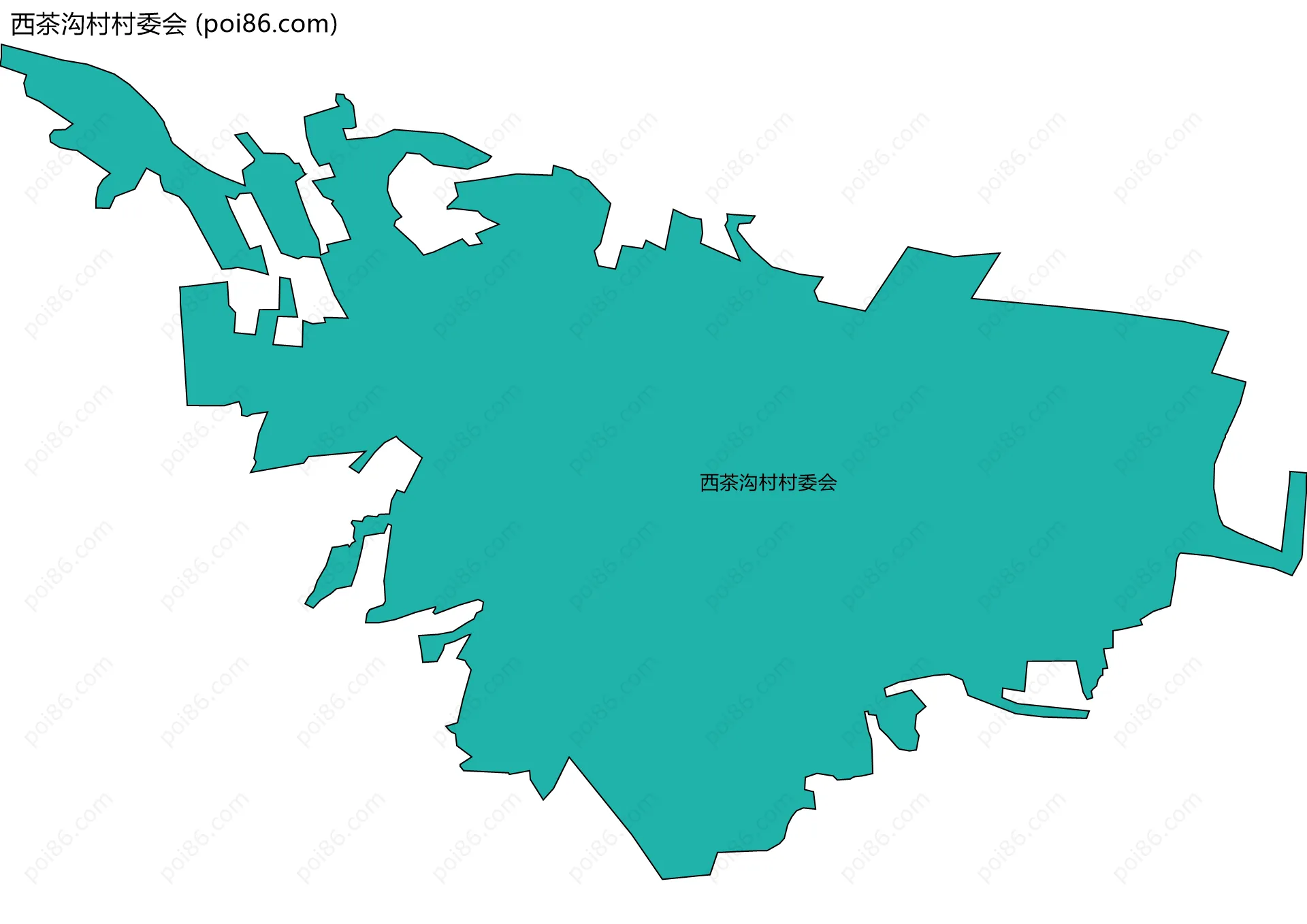西茶沟村村委会边界地图