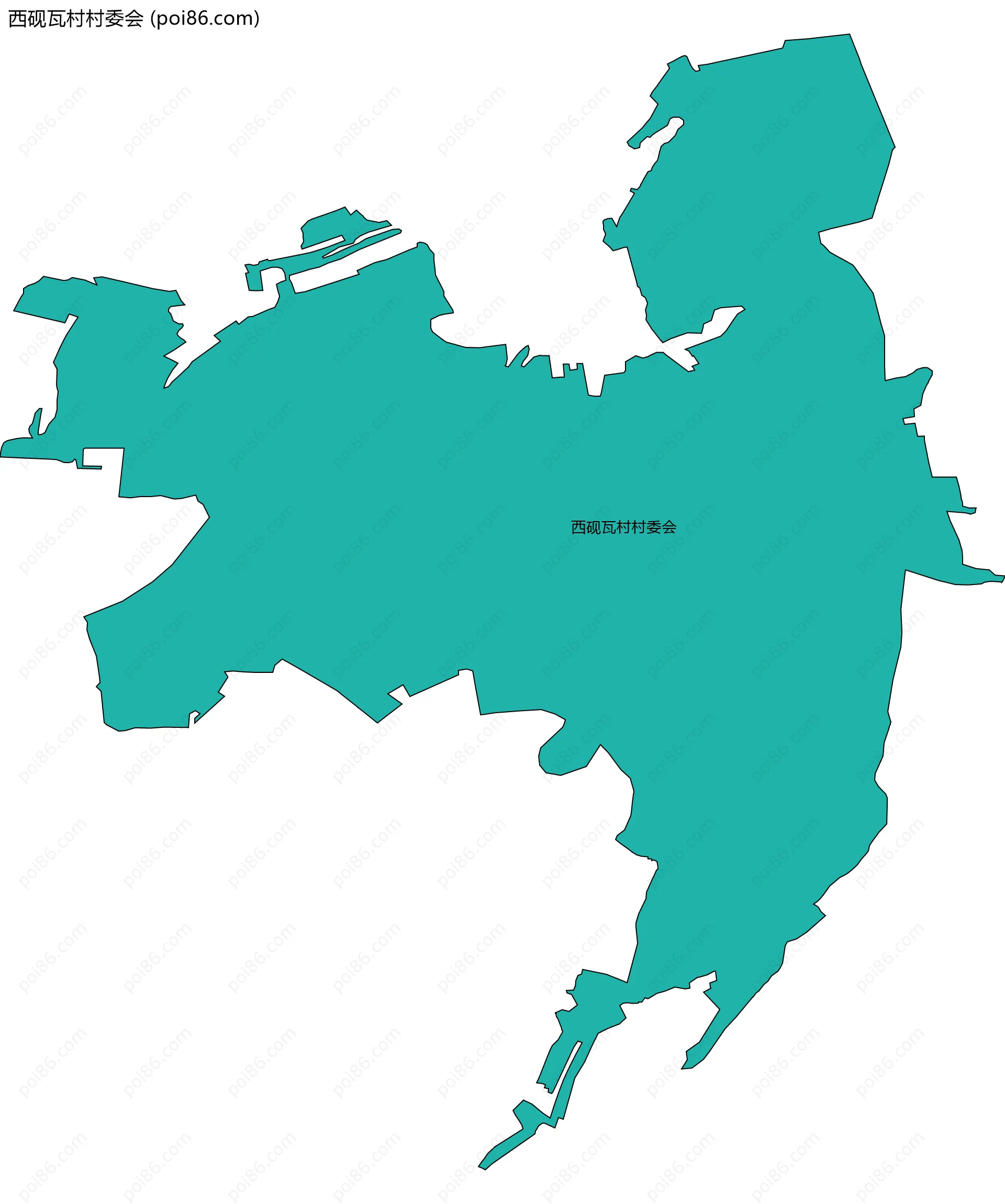 西砚瓦村村委会边界地图