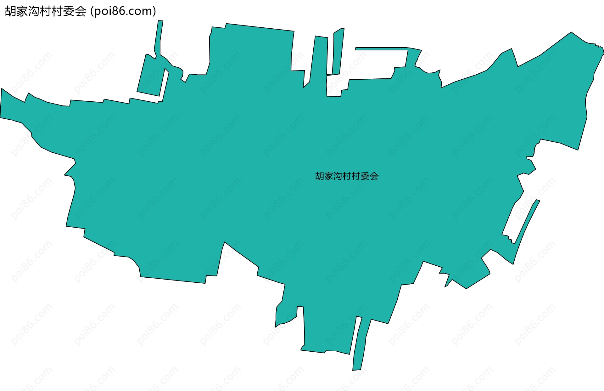 胡家沟村村委会边界地图