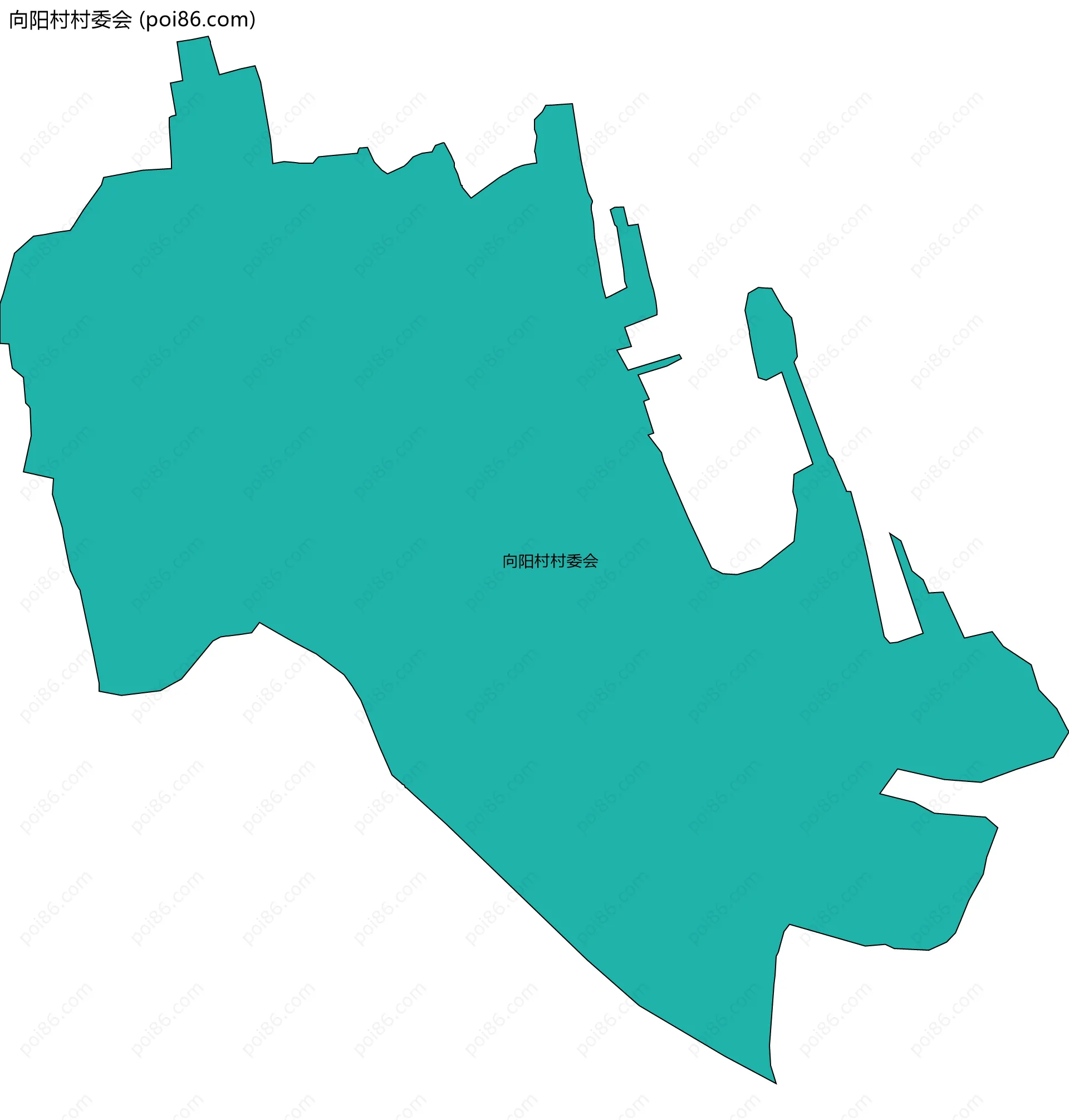 向阳村村委会边界地图