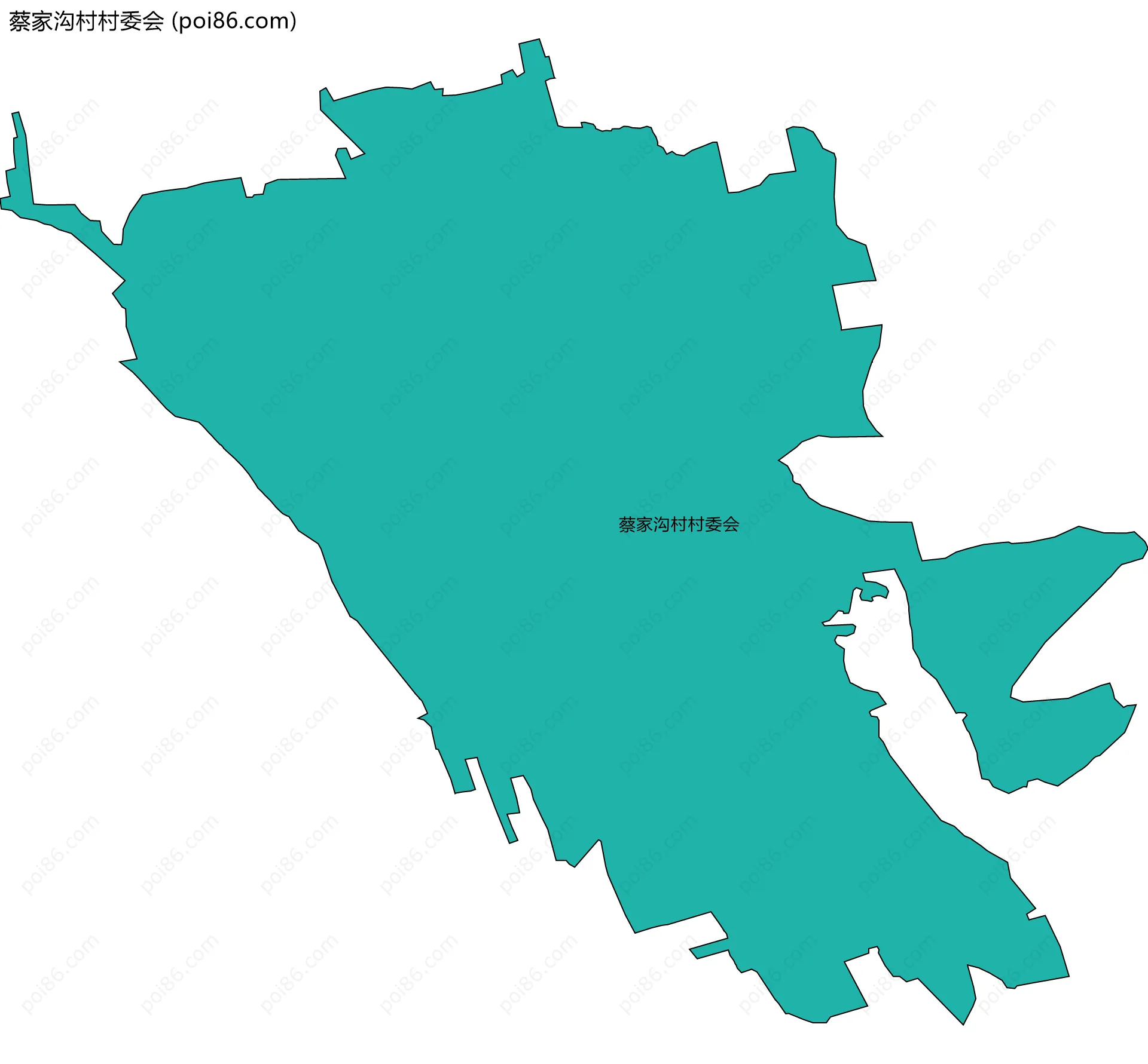 蔡家沟村村委会边界地图