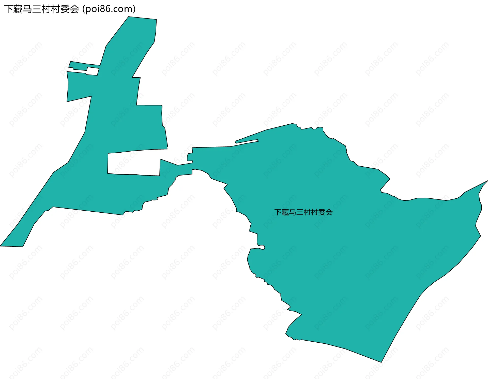 下藏马三村村委会边界地图