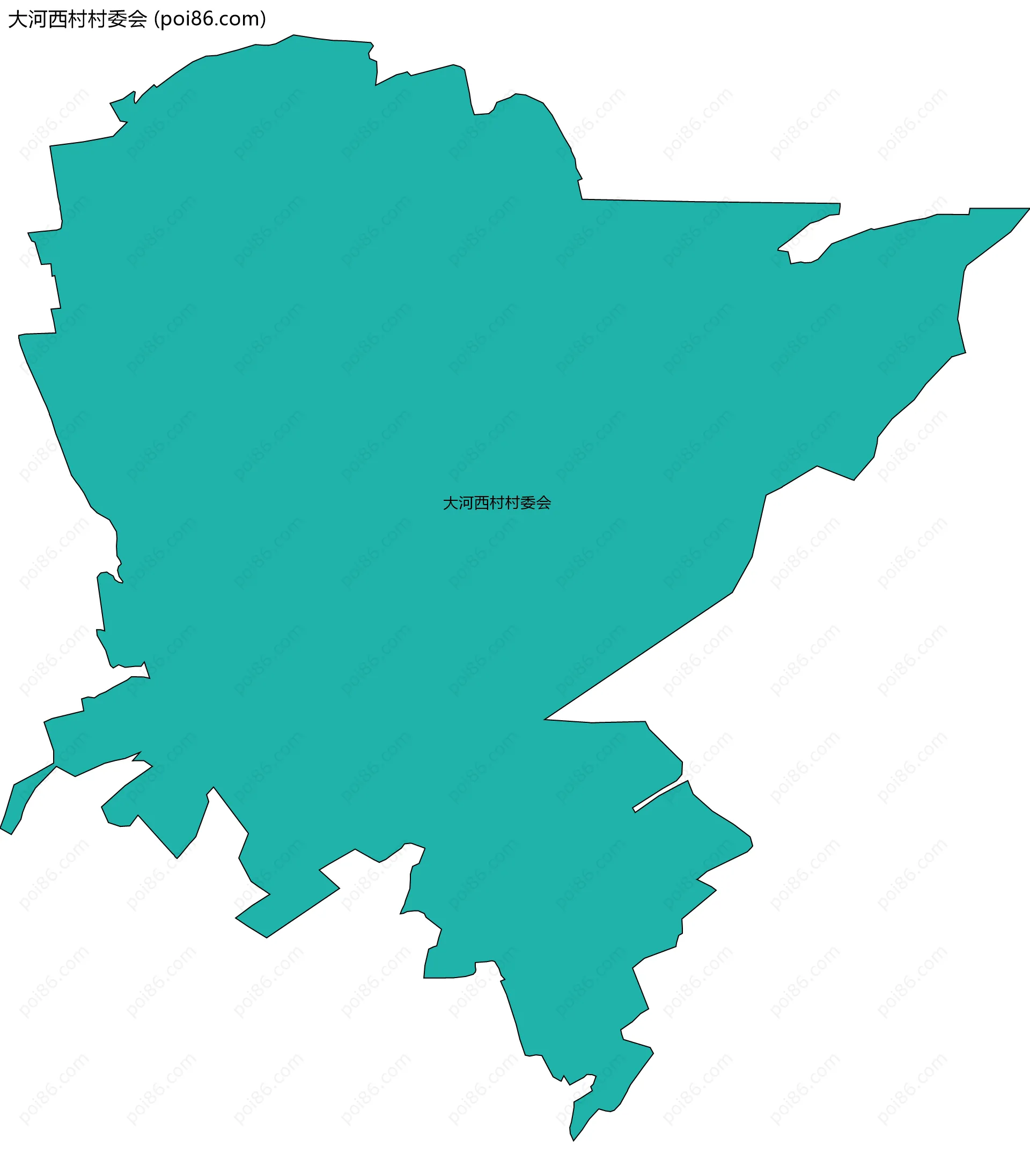 大河西村村委会边界地图