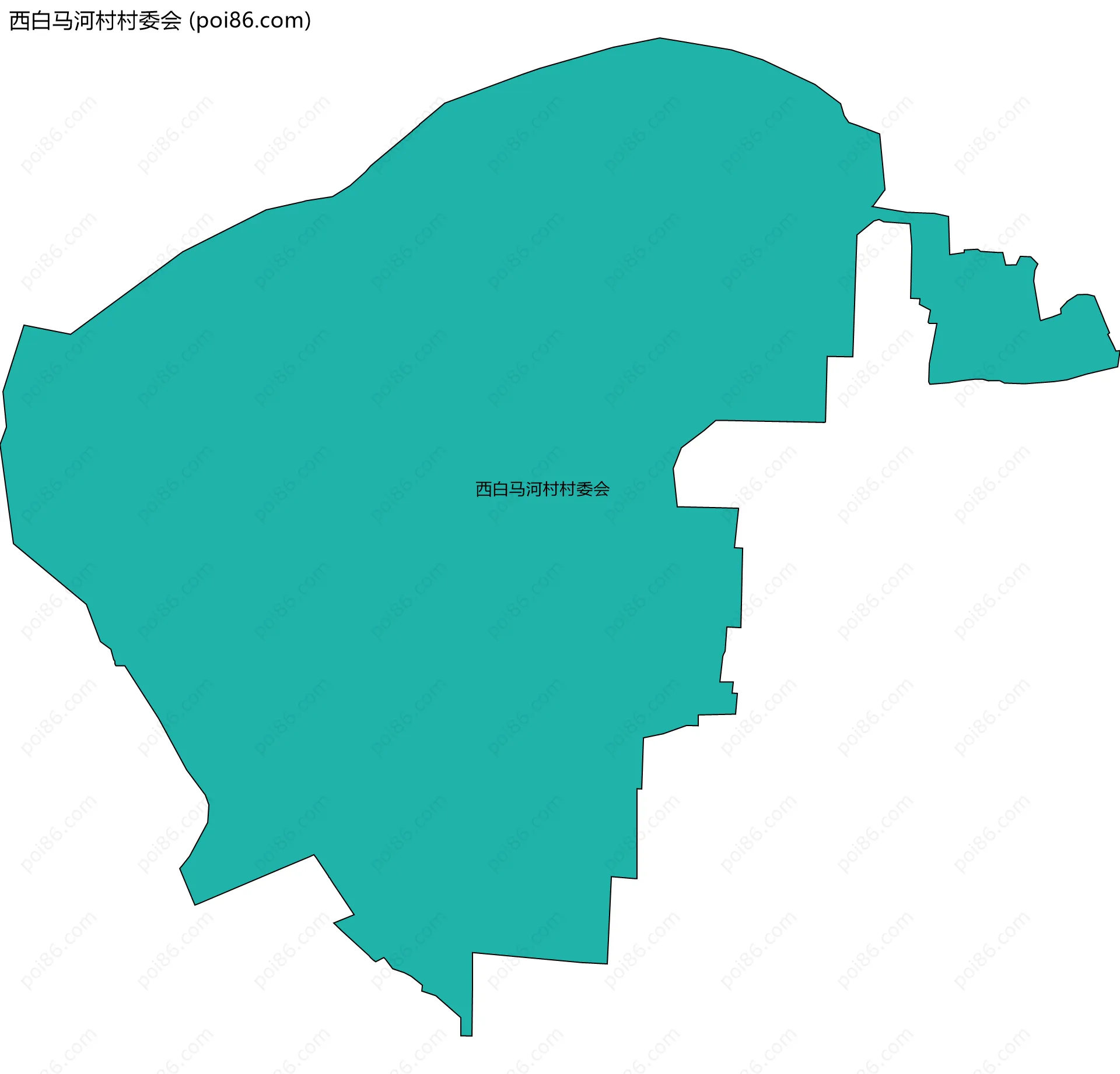 西白马河村村委会边界地图
