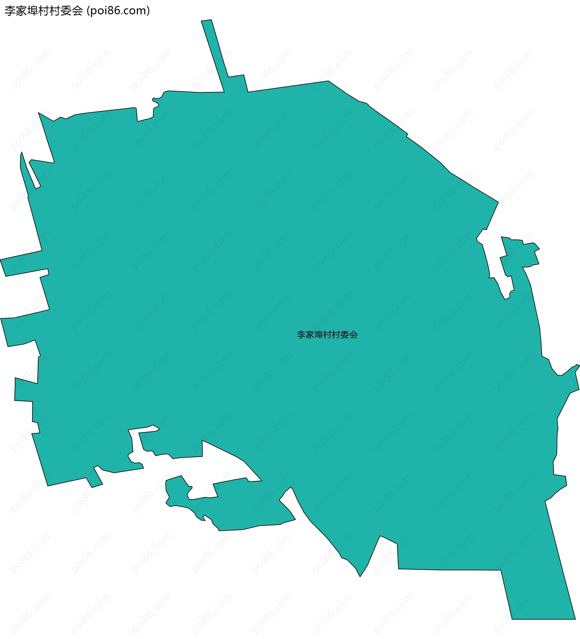 李家埠村村委会边界地图