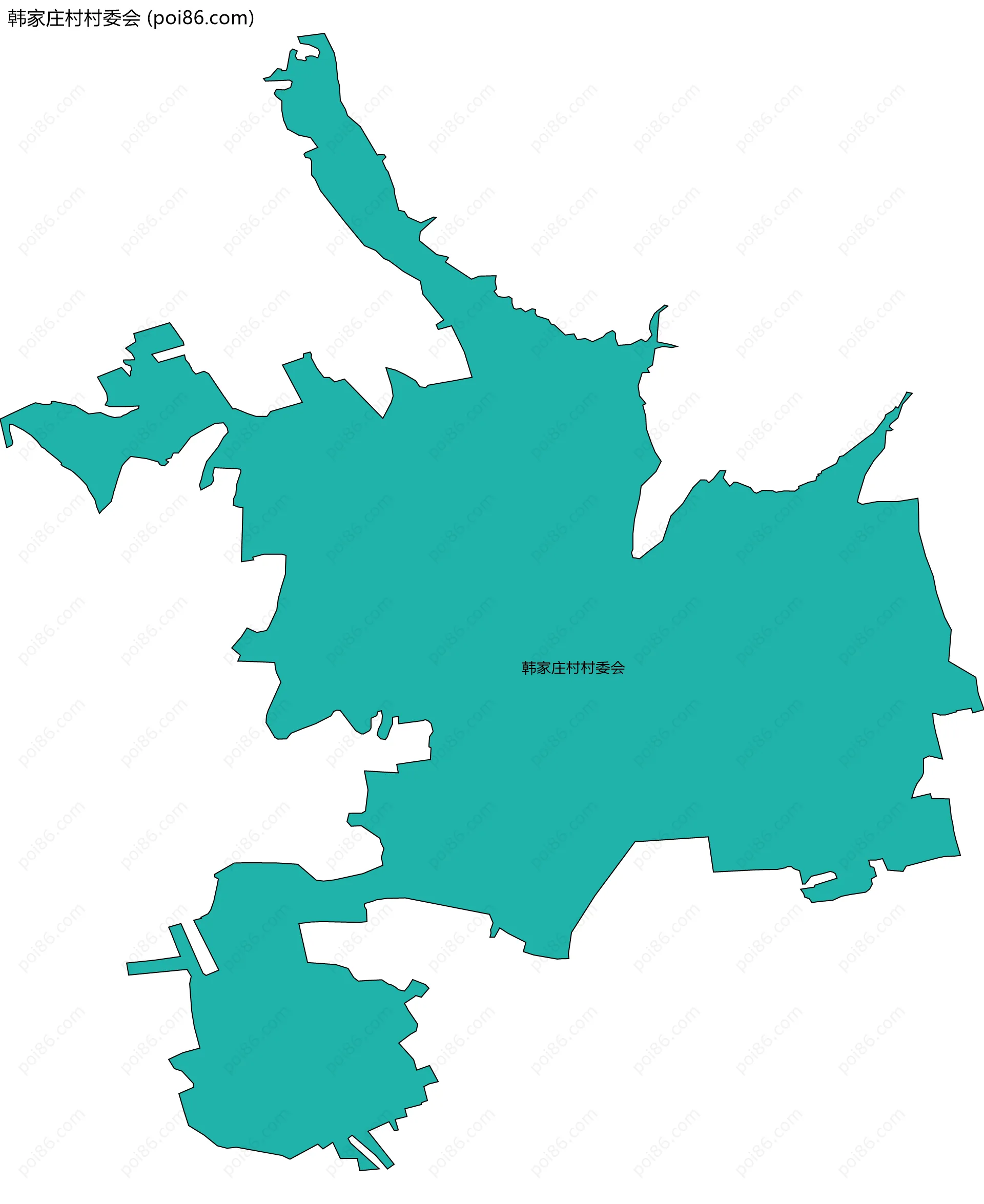 韩家庄村村委会边界地图