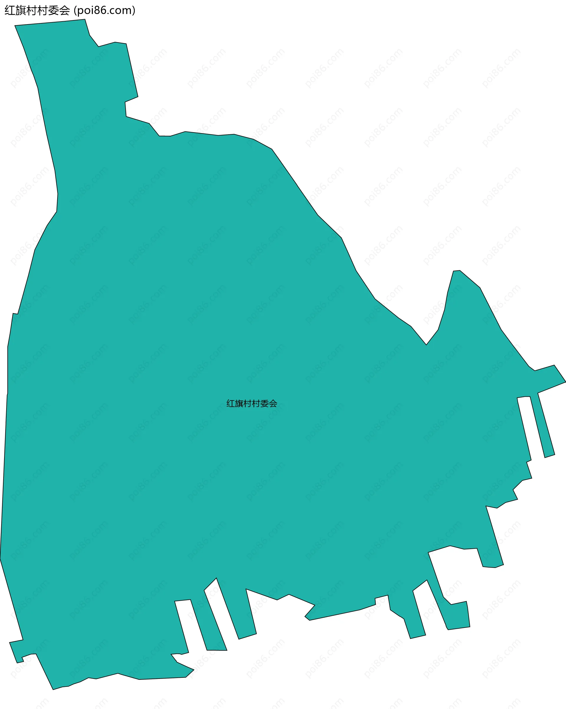 红旗村村委会边界地图