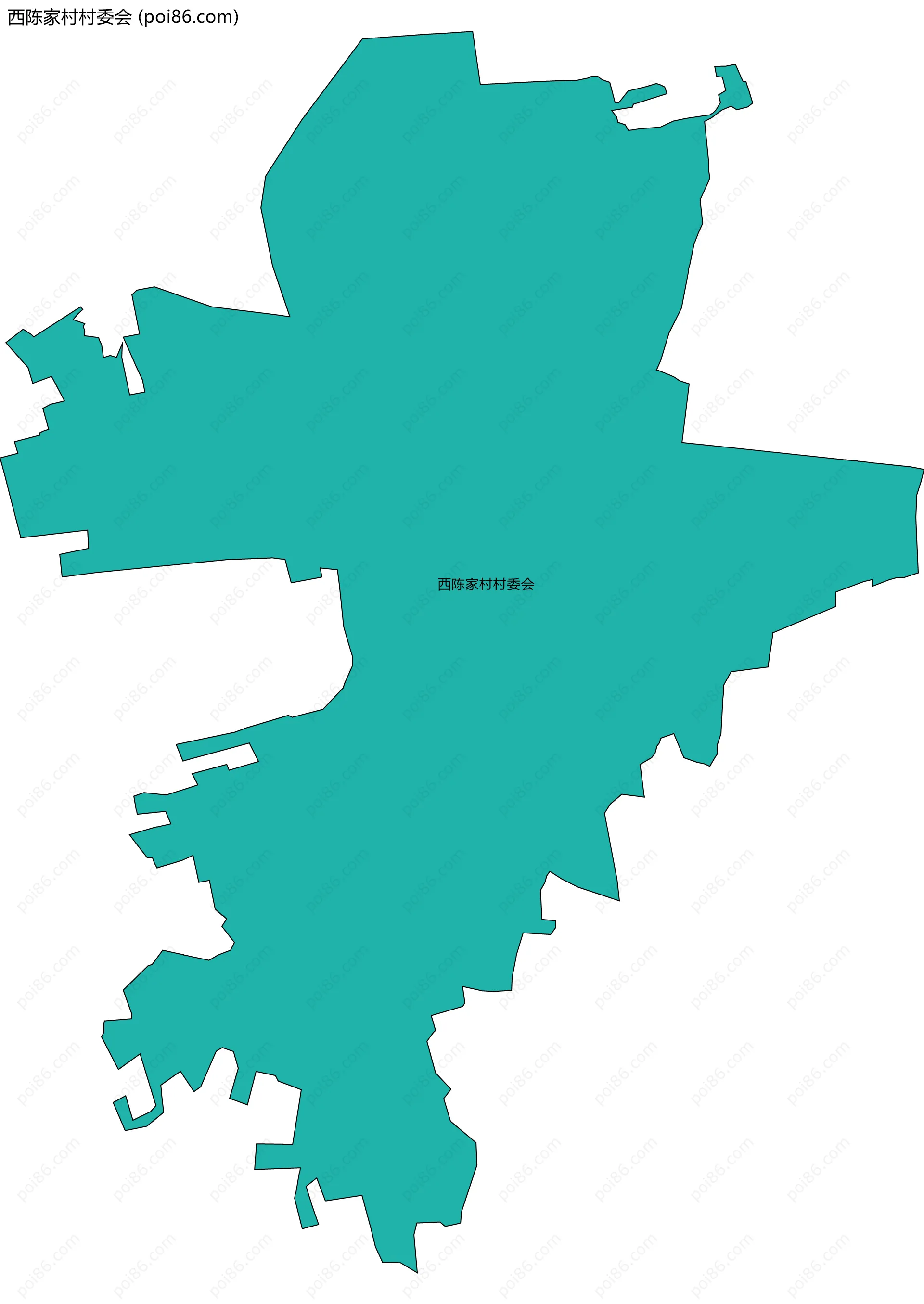 西陈家村村委会边界地图