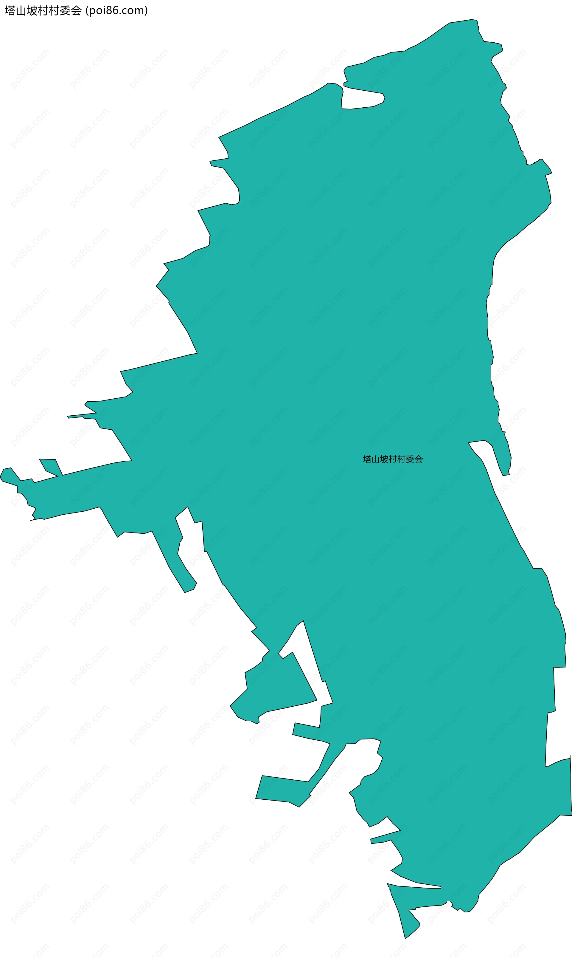 塔山坡村村委会边界地图