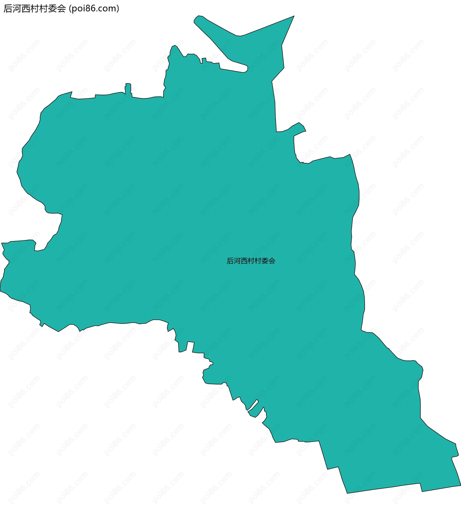 后河西村村委会边界地图