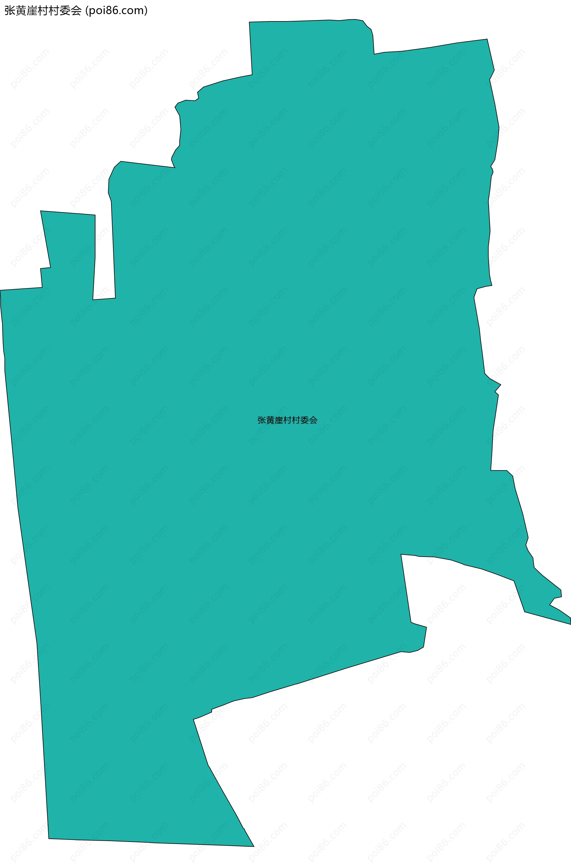 张黄崖村村委会边界地图