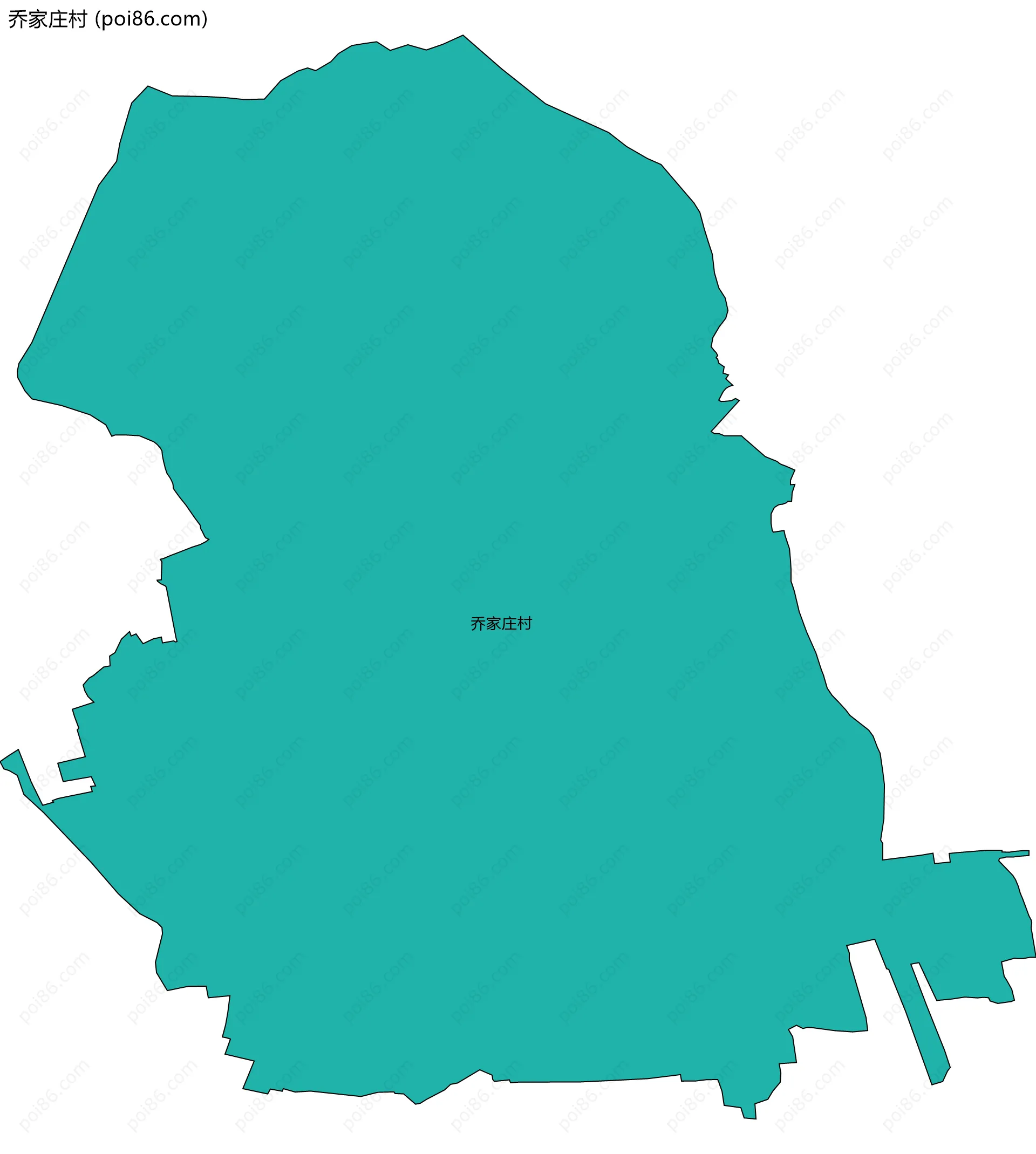 乔家庄村边界地图