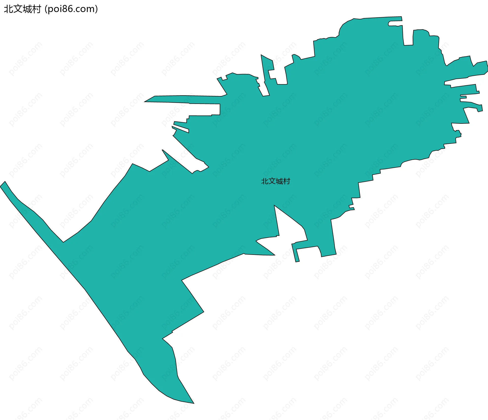 北文城村边界地图