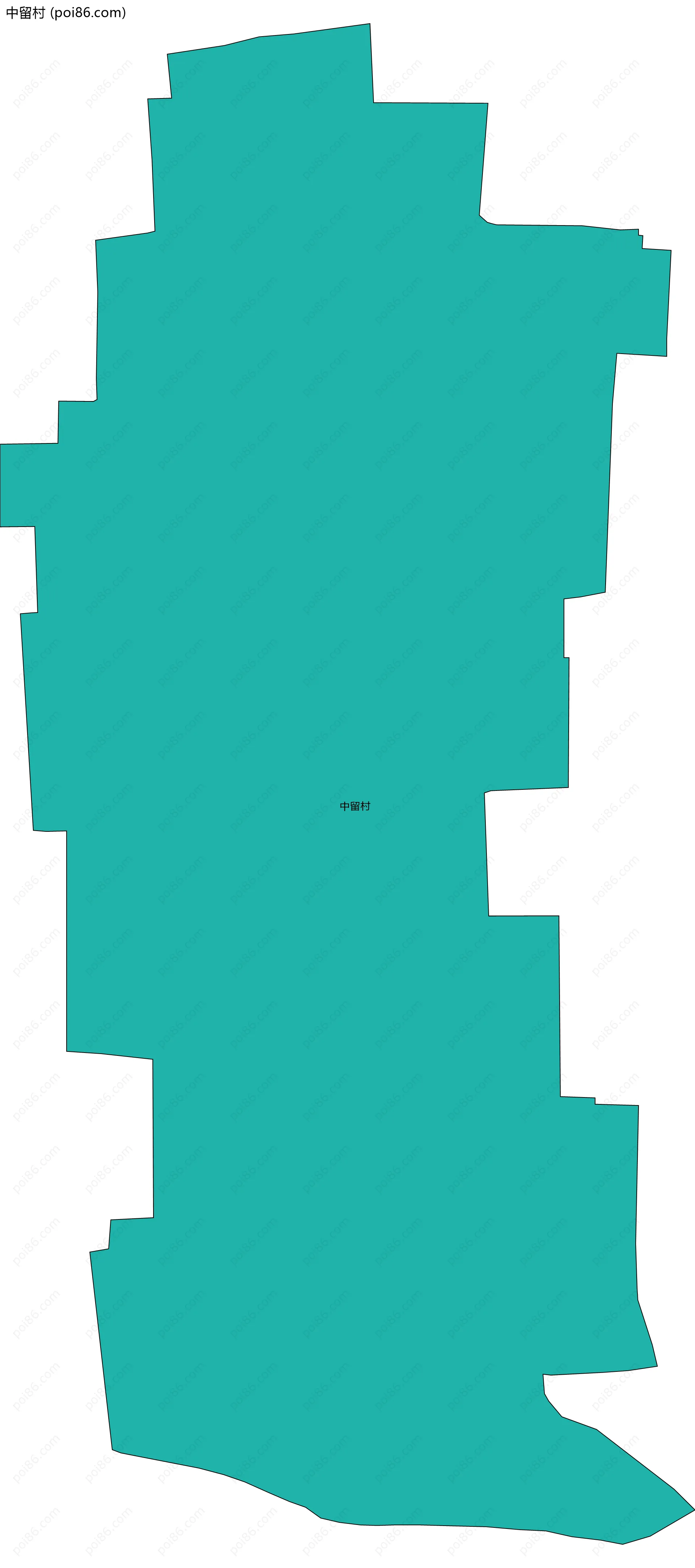 中留村边界地图