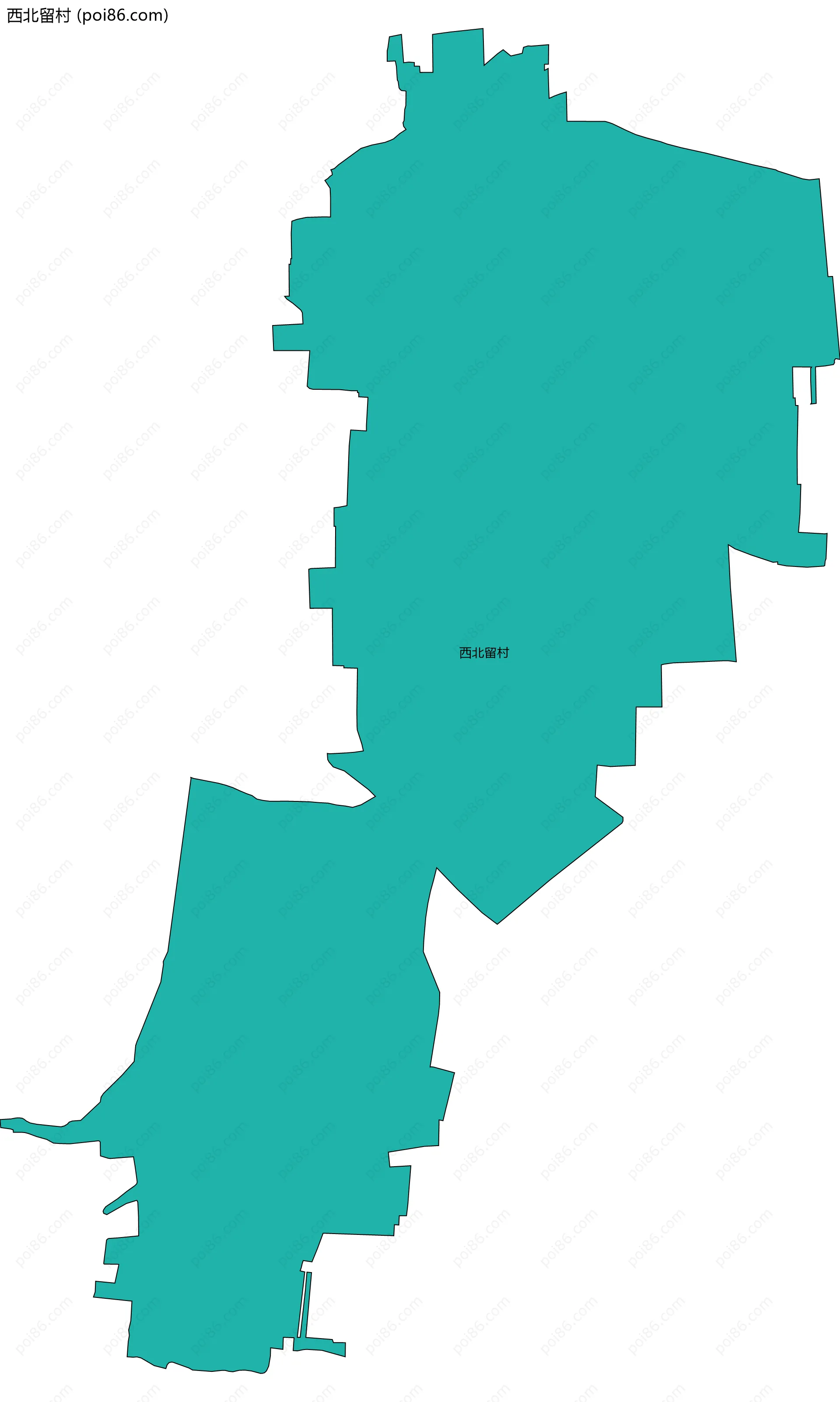 西北留村边界地图