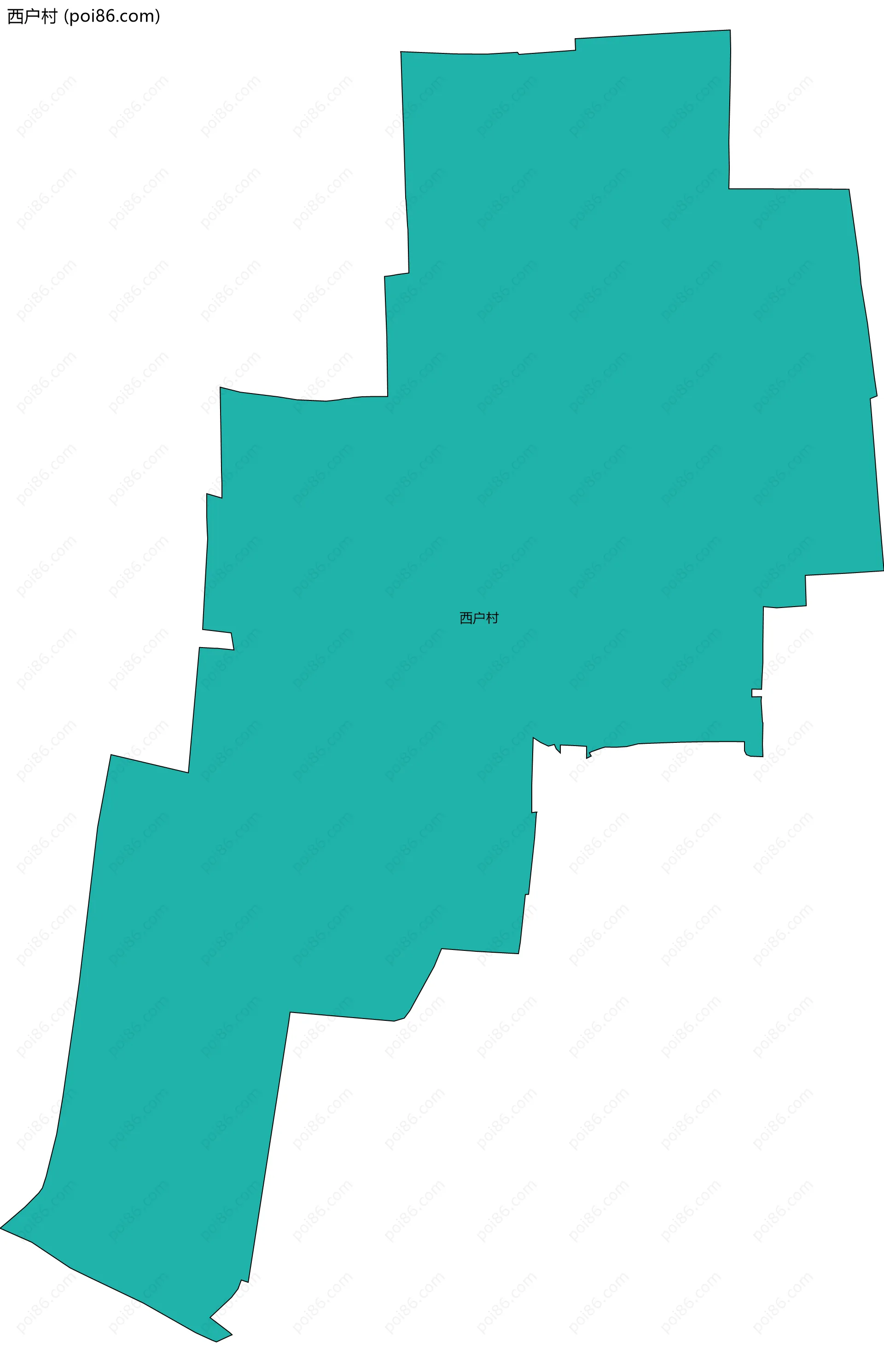 西户村边界地图