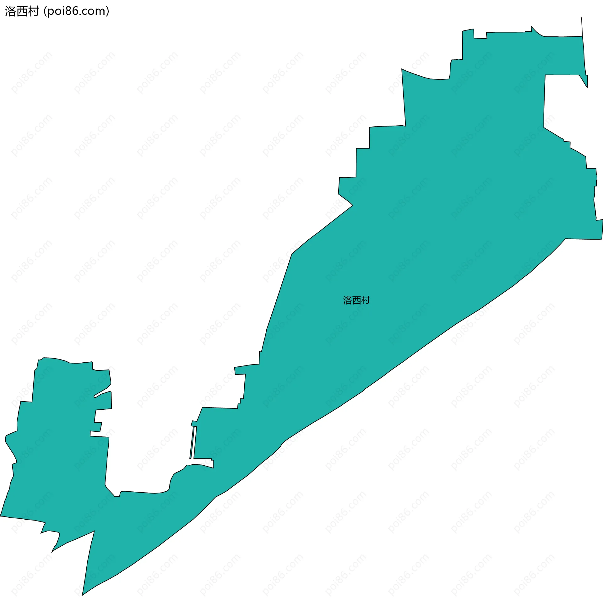 洛西村边界地图