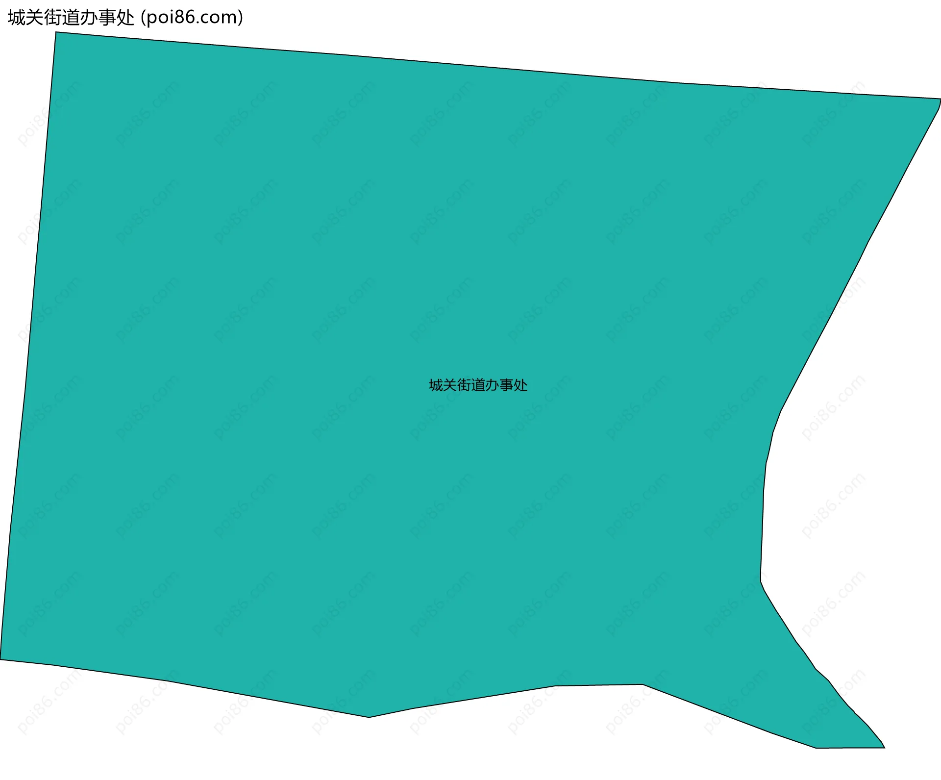 城关街道办事处边界地图(五级行政区划)