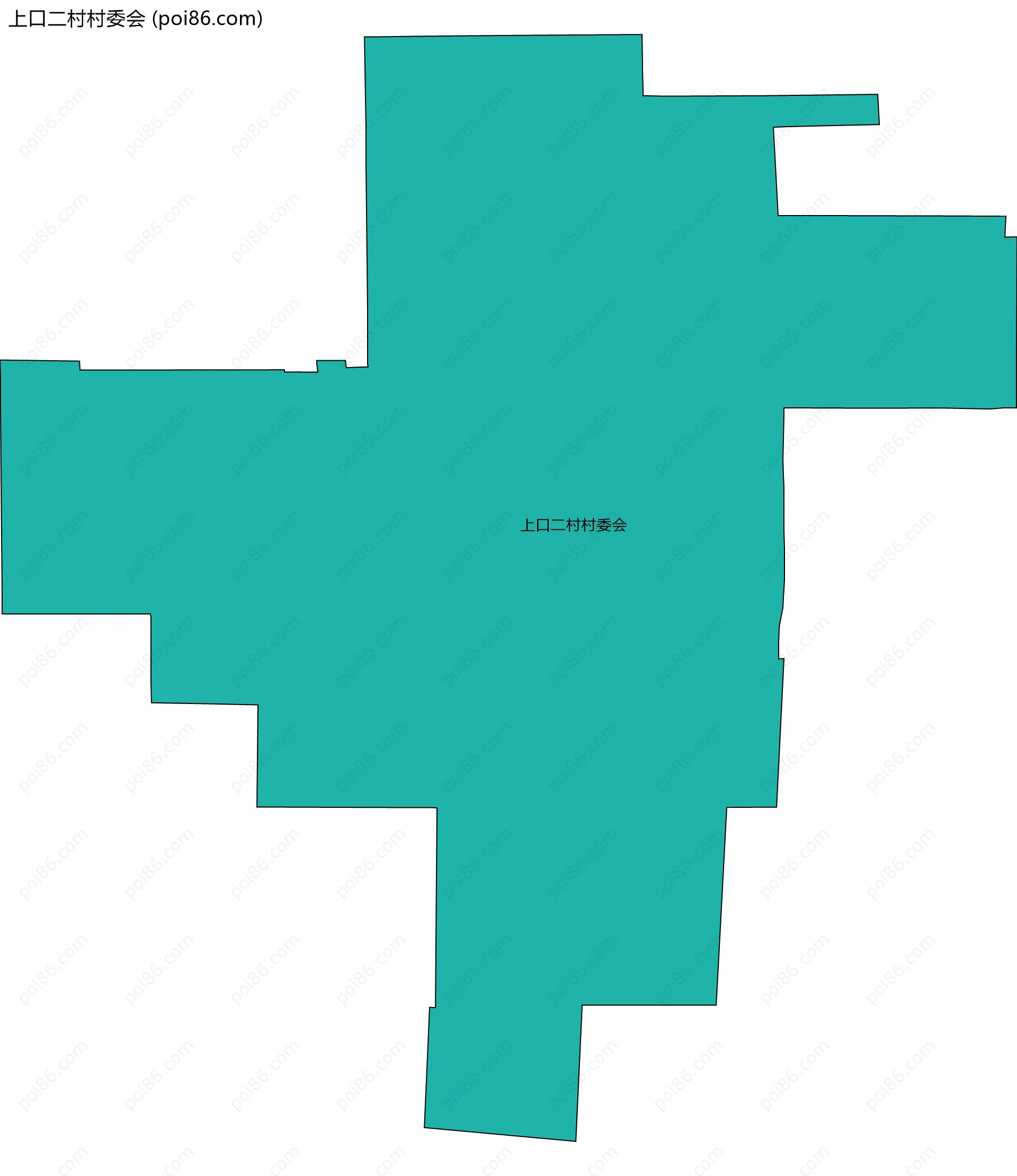上口二村村委会边界地图