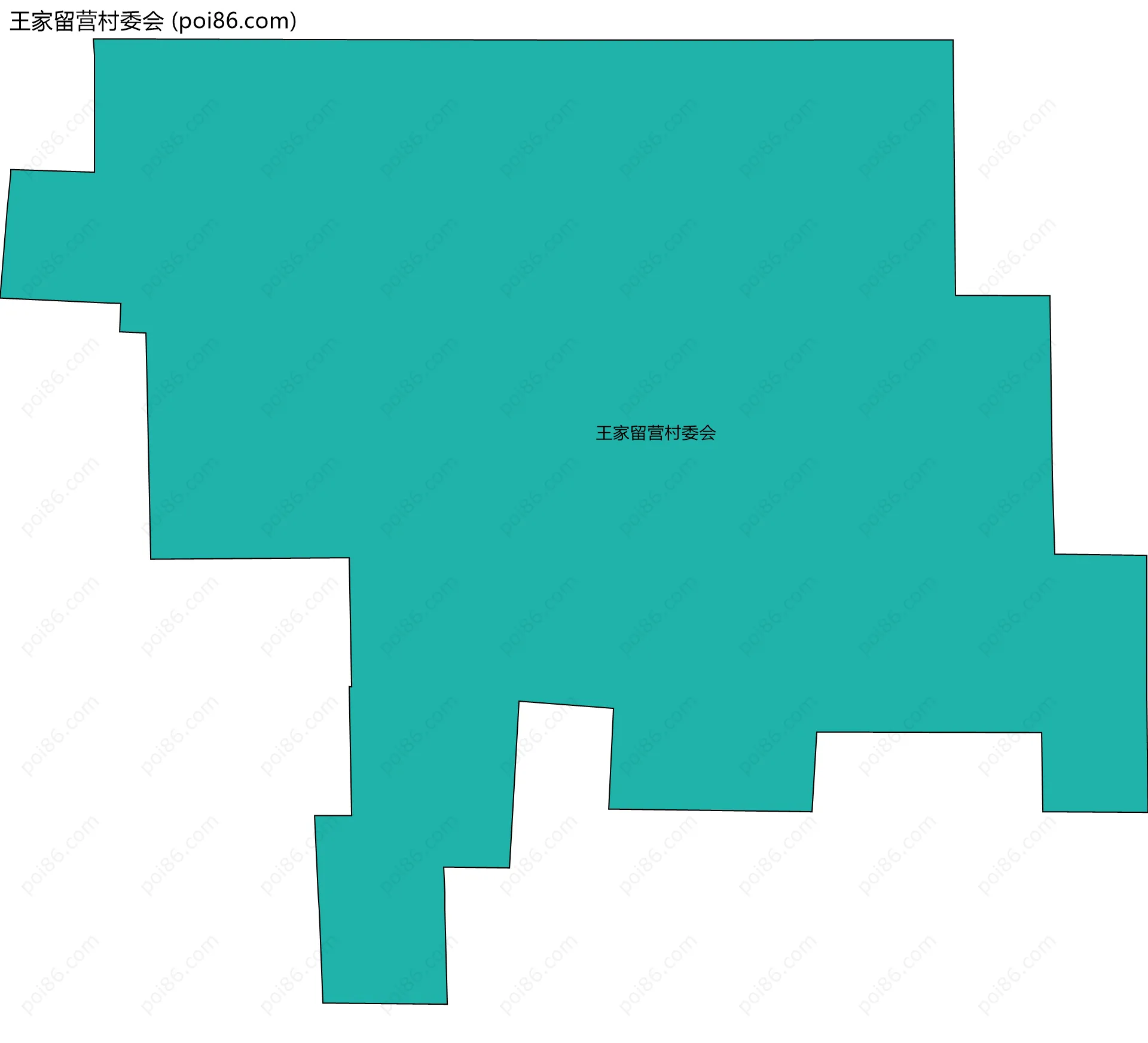 王家留营村委会边界地图