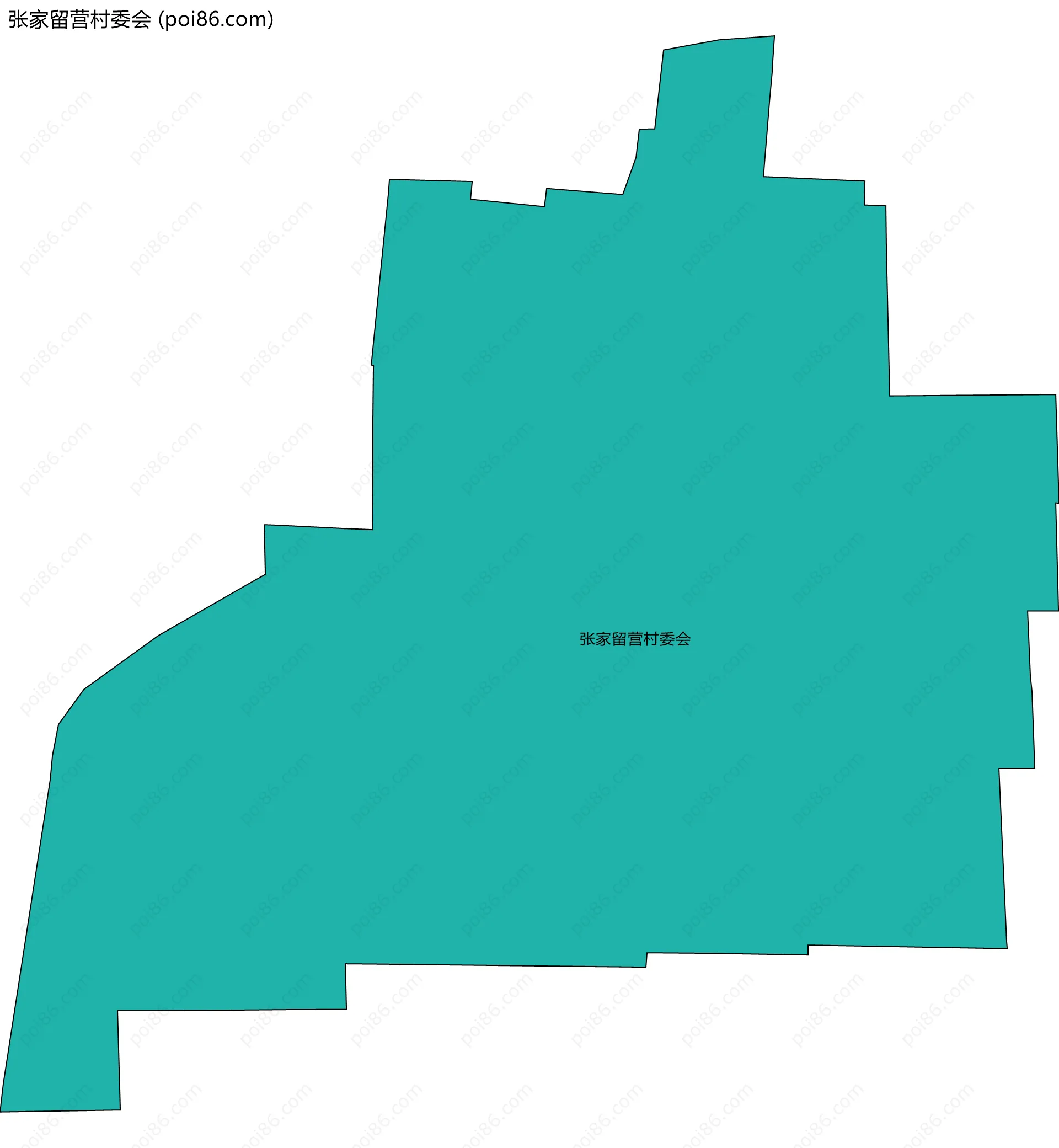 张家留营村委会边界地图