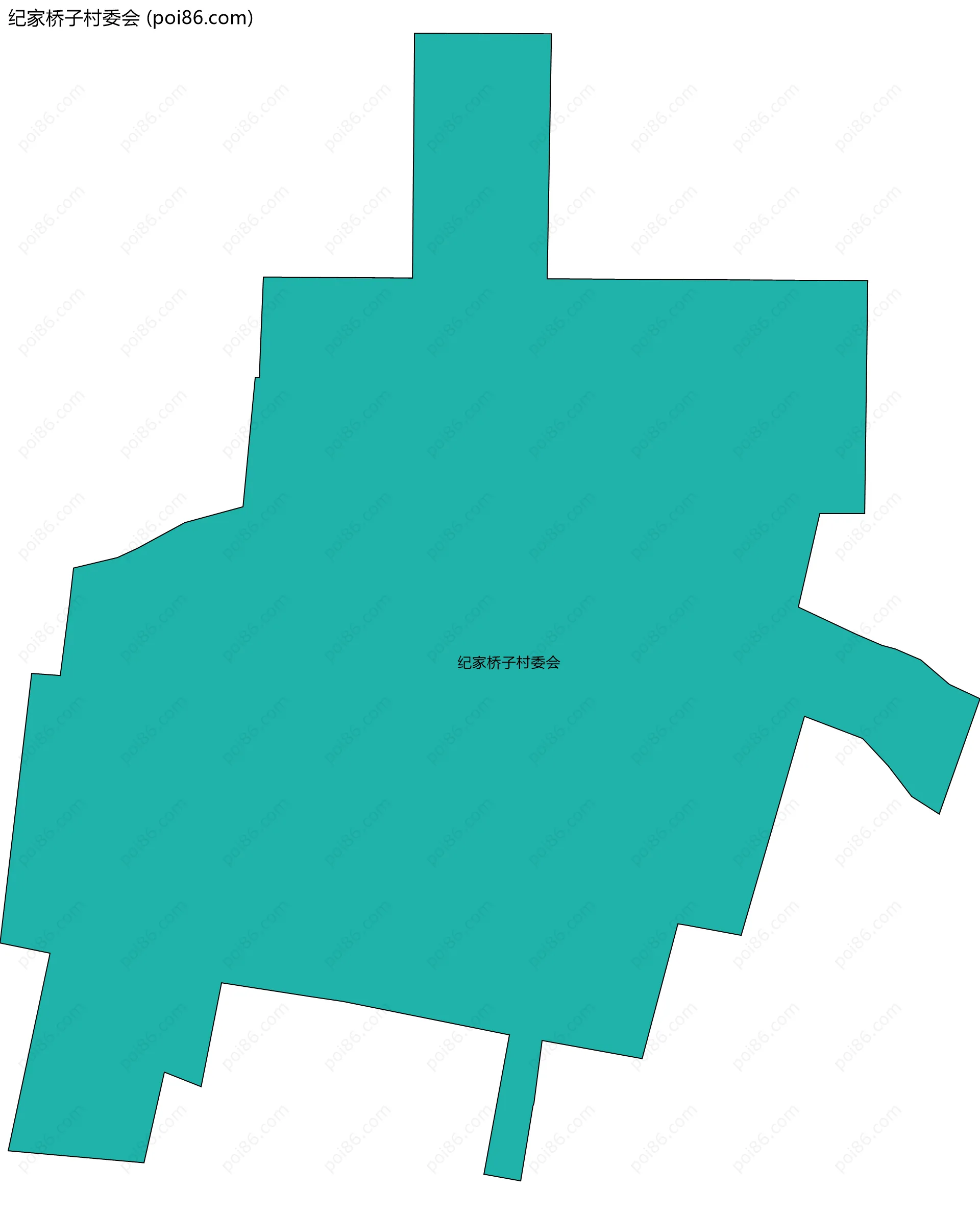 纪家桥子村委会边界地图