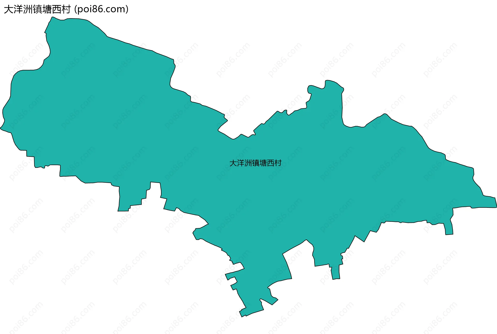 大洋洲镇塘西村边界地图