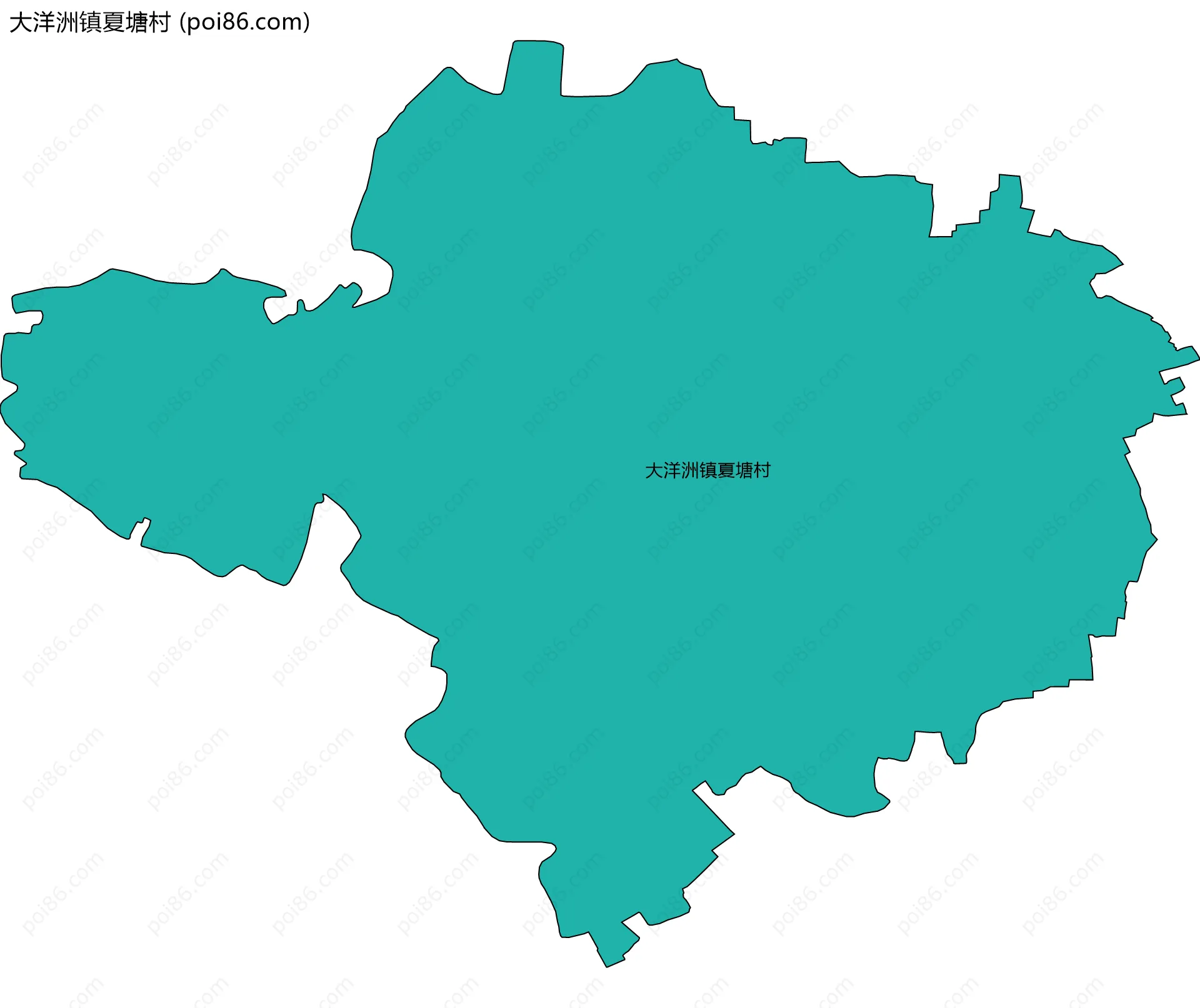 大洋洲镇夏塘村边界地图