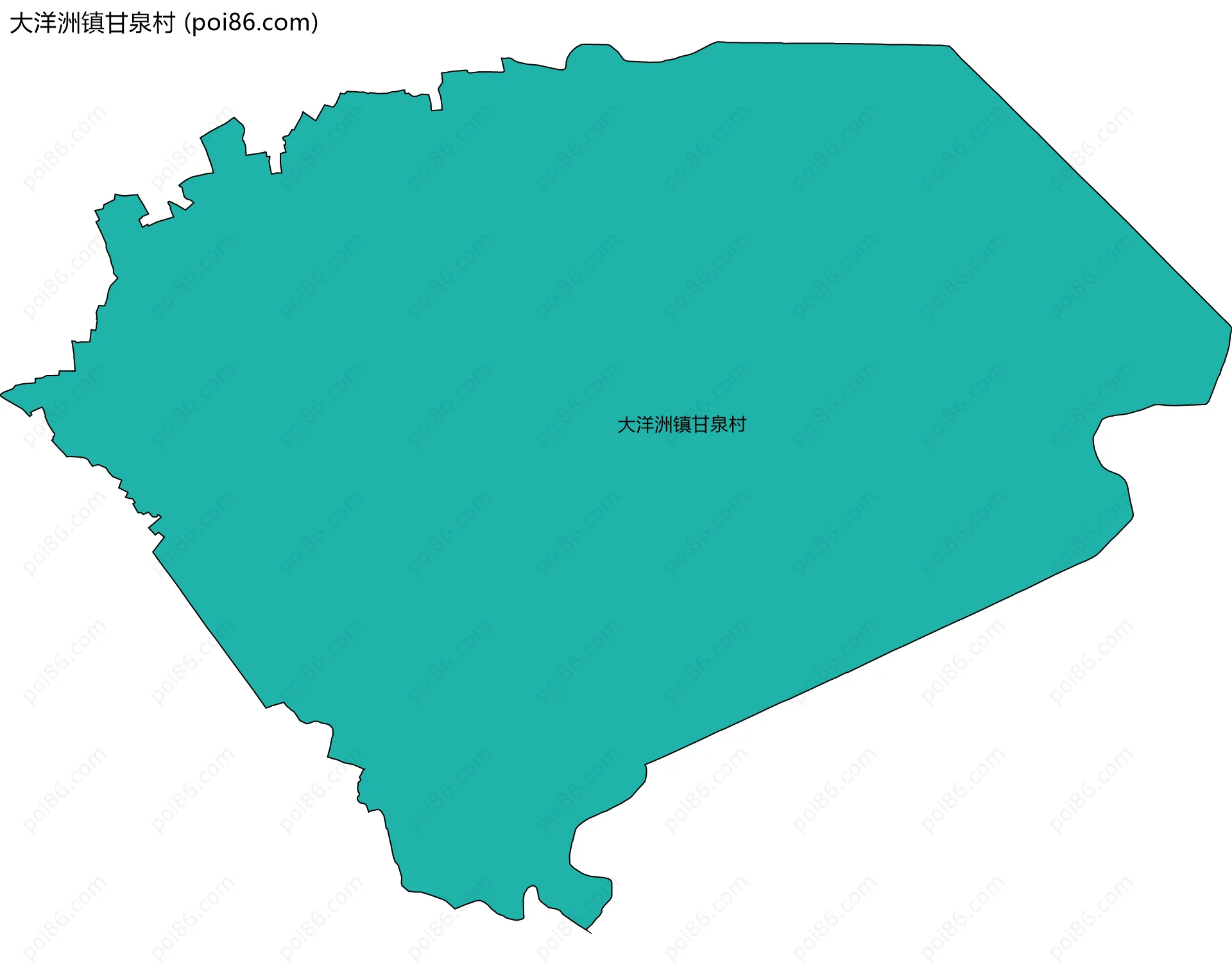 大洋洲镇甘泉村边界地图