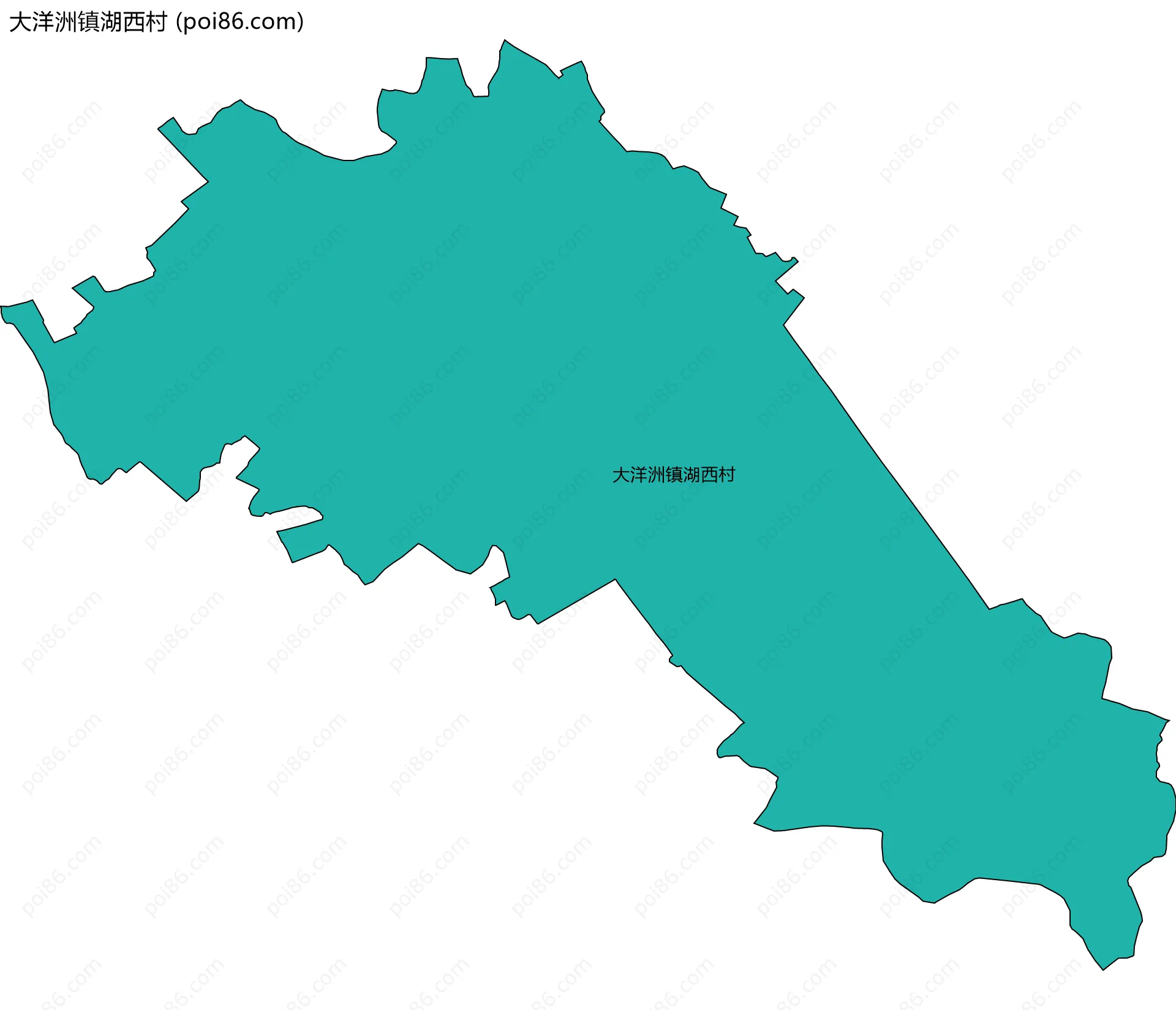 大洋洲镇湖西村边界地图