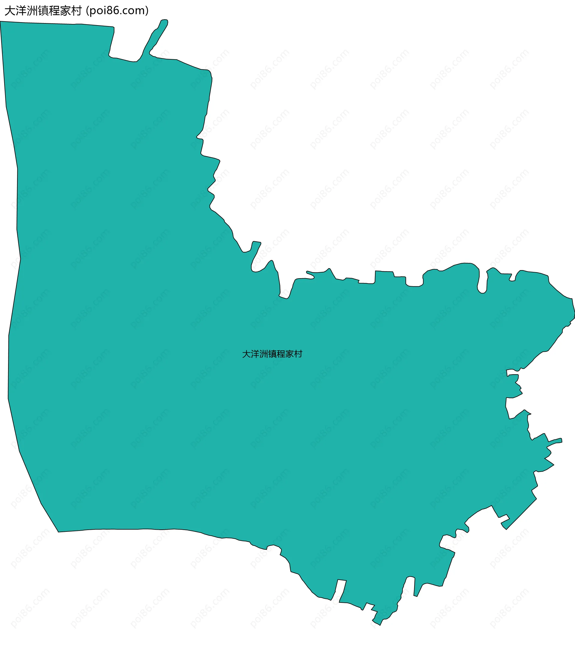 大洋洲镇程家村边界地图
