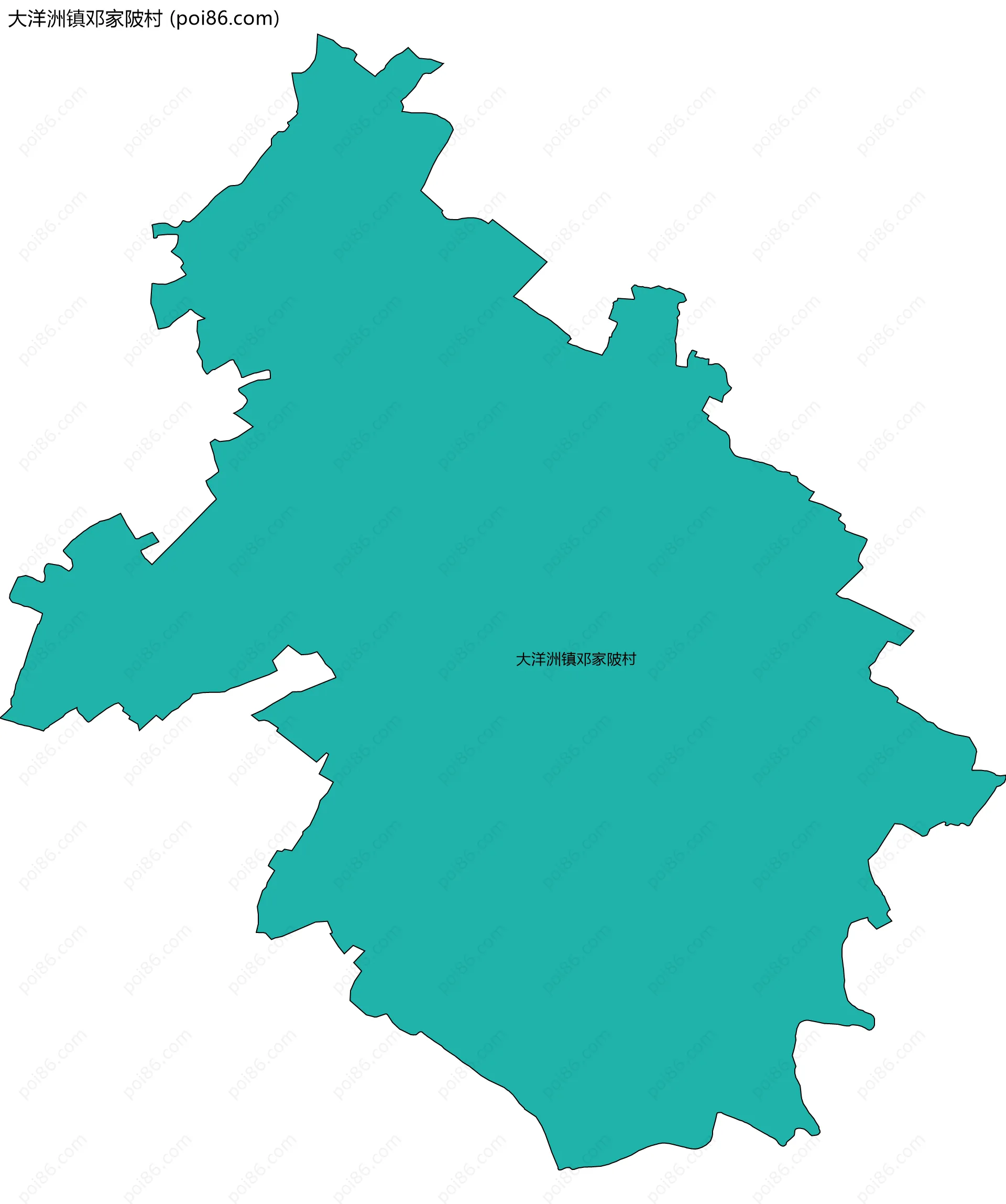 大洋洲镇邓家陂村边界地图