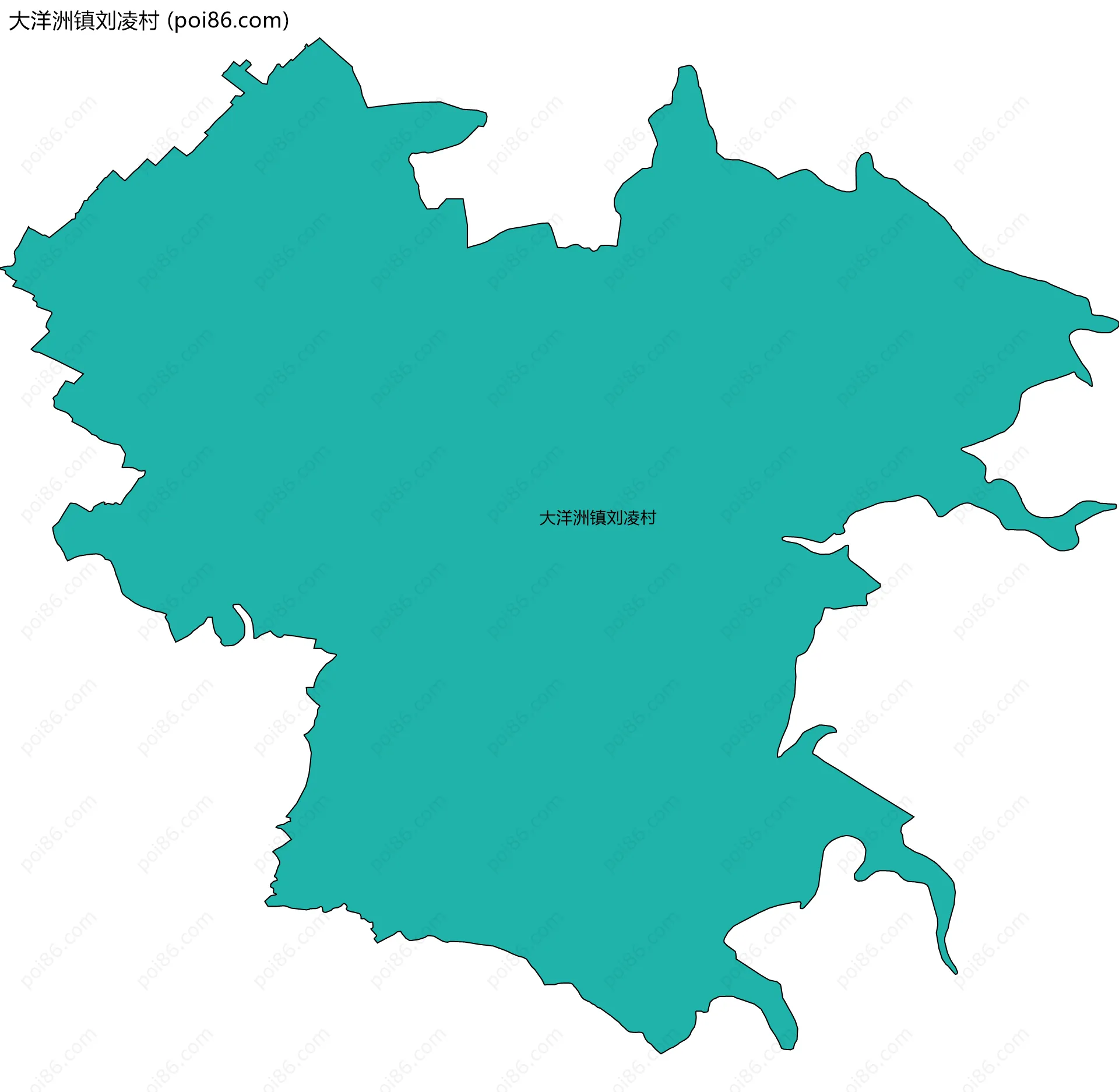 大洋洲镇刘凌村边界地图