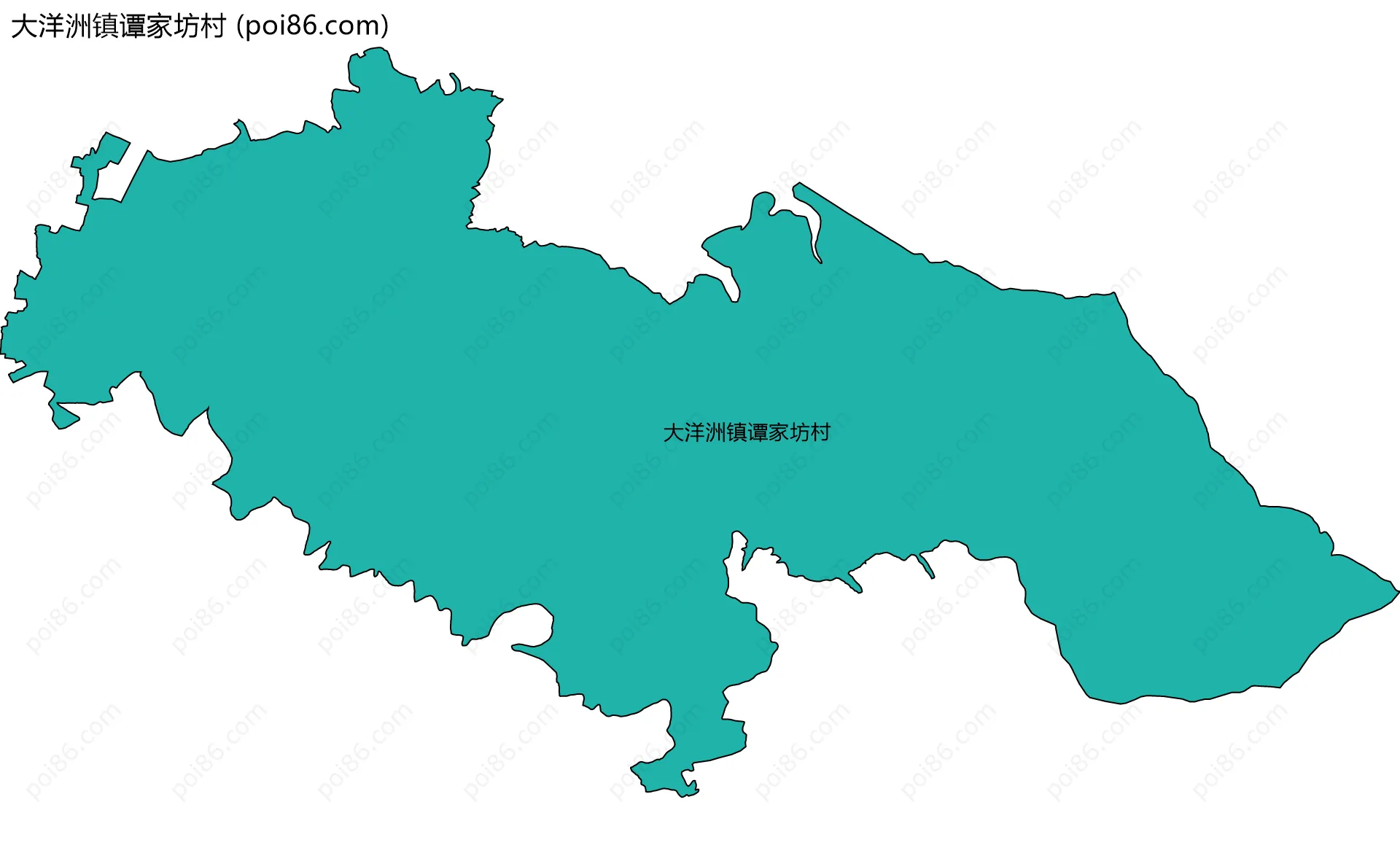 大洋洲镇谭家坊村边界地图