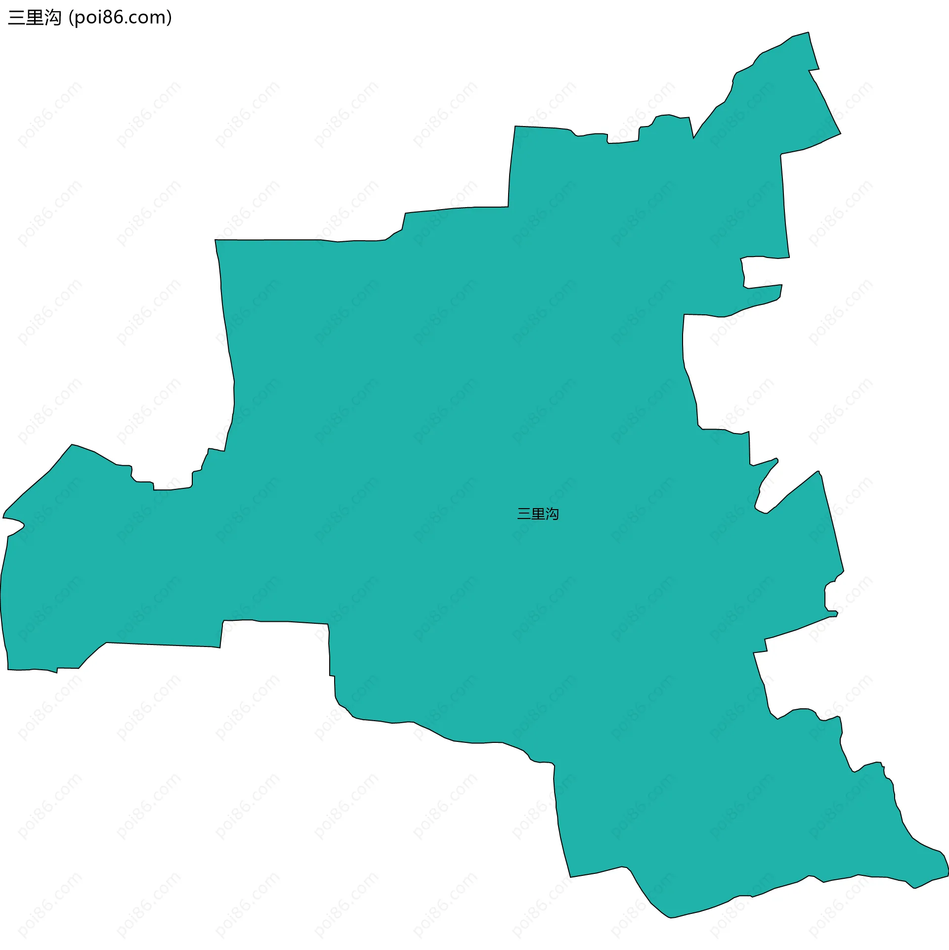 三里沟边界地图