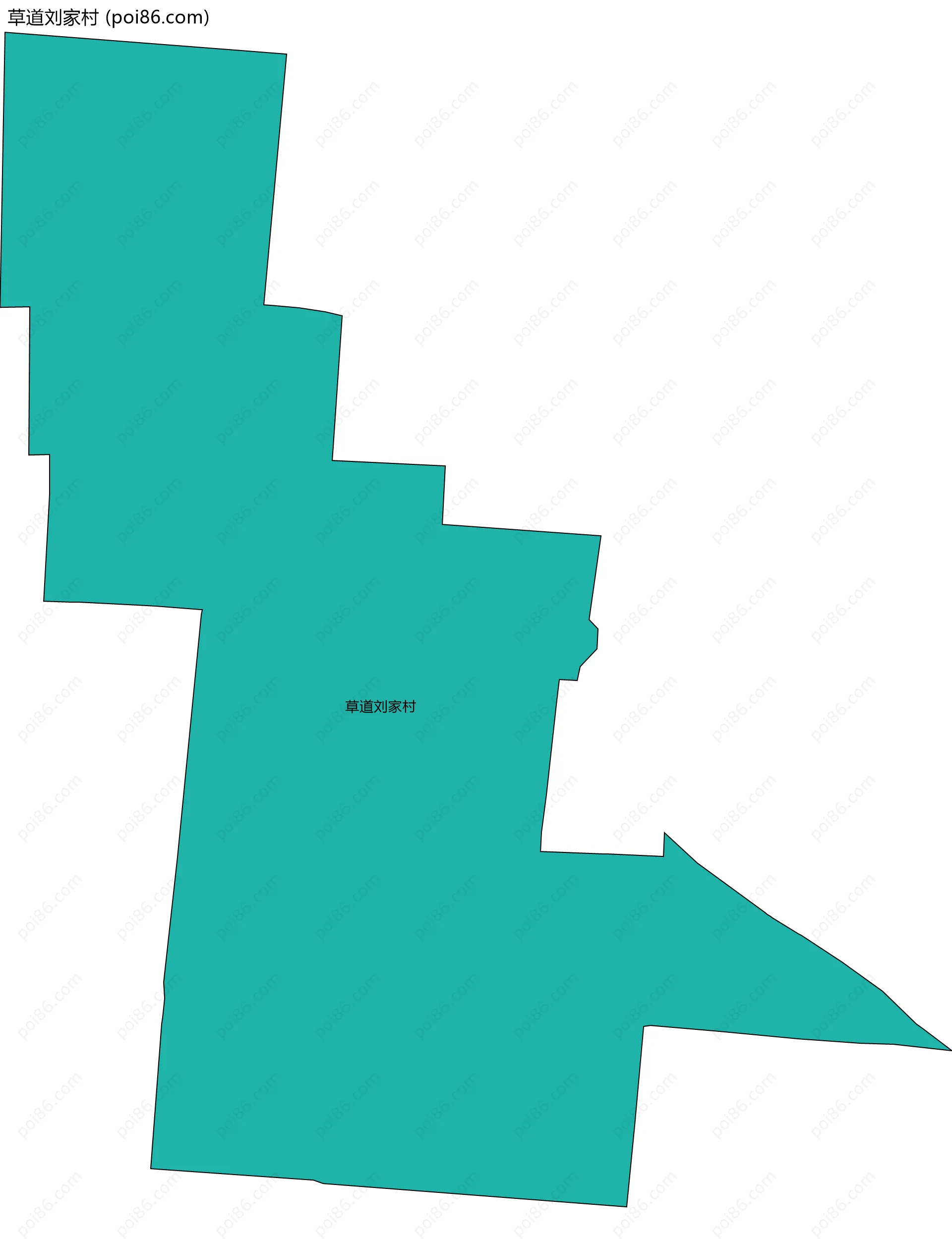 草道刘家村边界地图