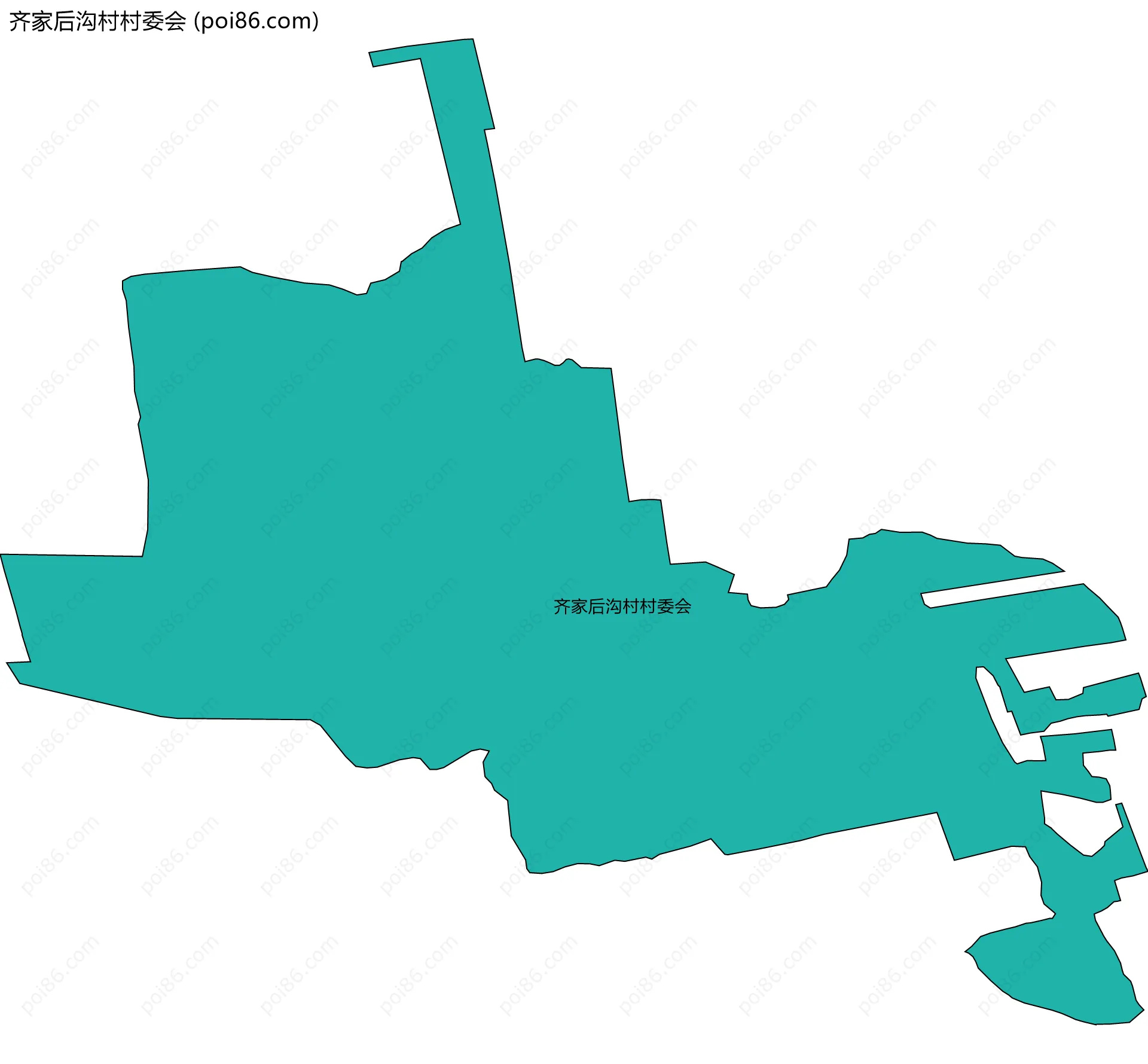 齐家后沟村村委会边界地图