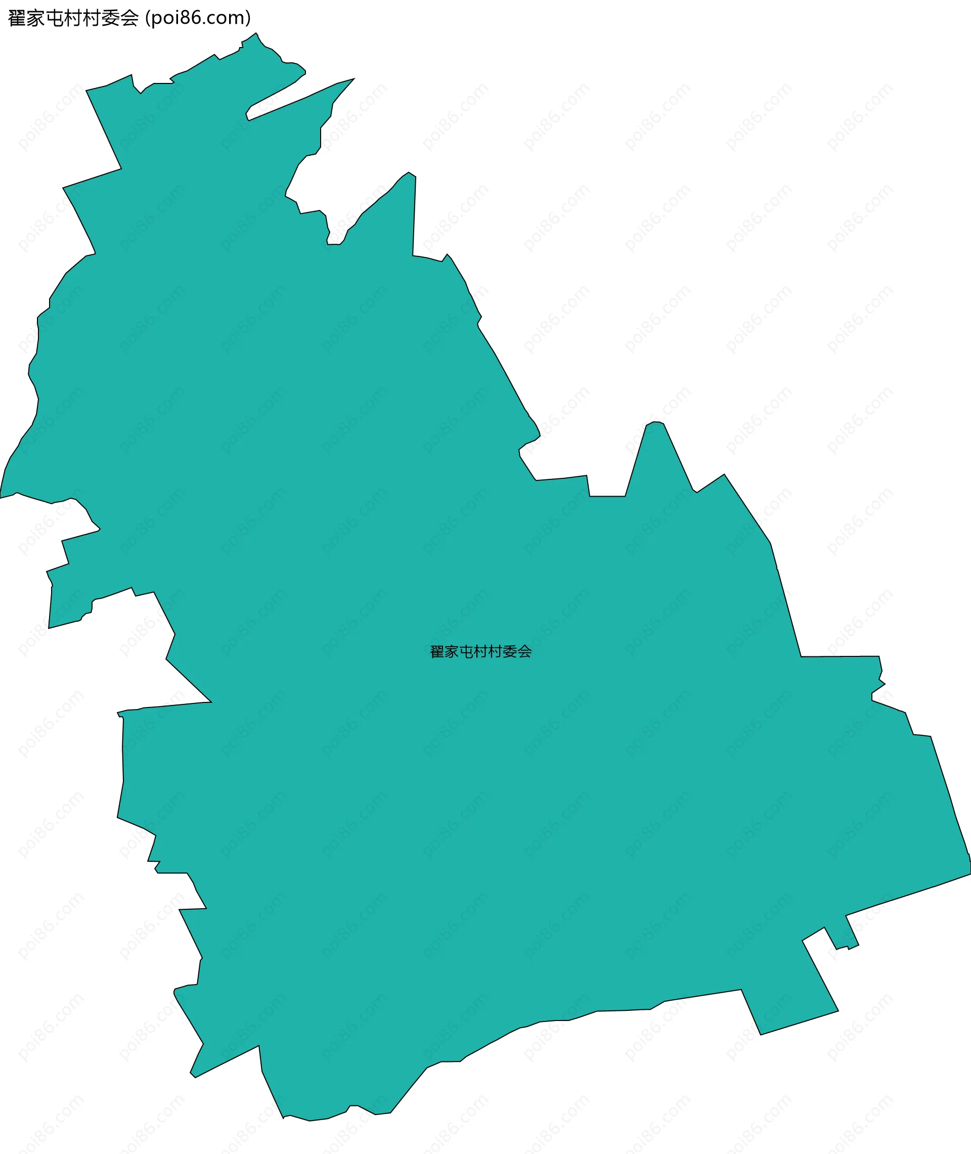 翟家屯村村委会边界地图