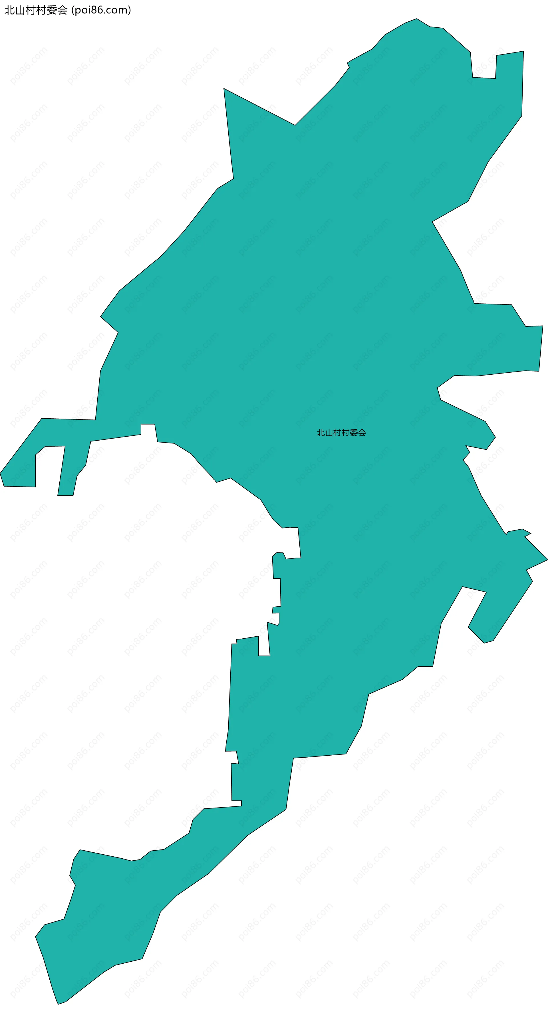 北山村村委会边界地图