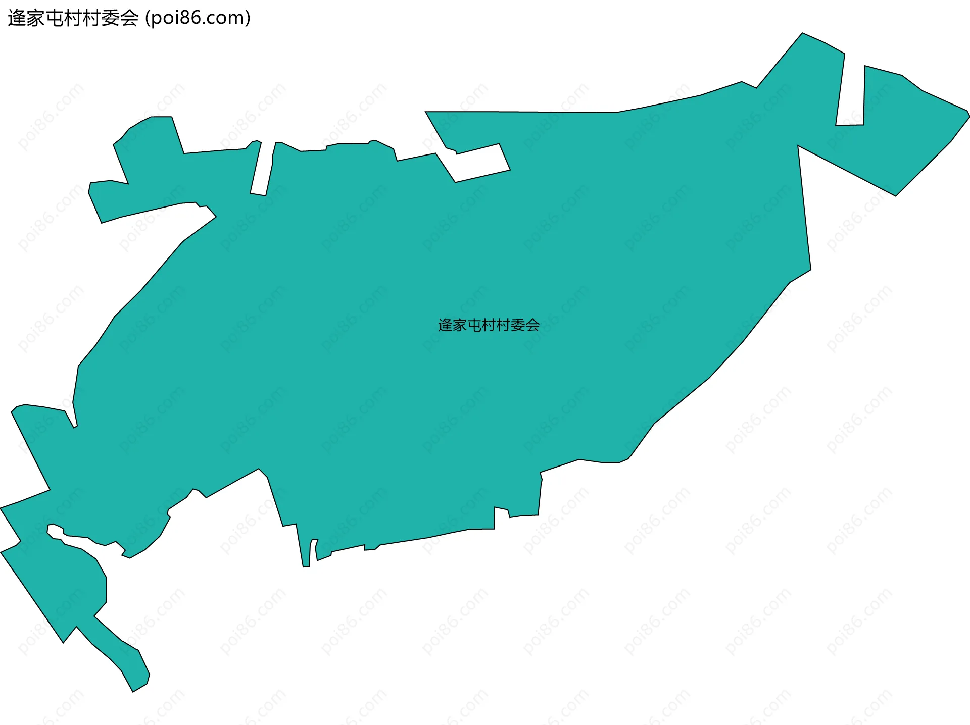 逄家屯村村委会边界地图