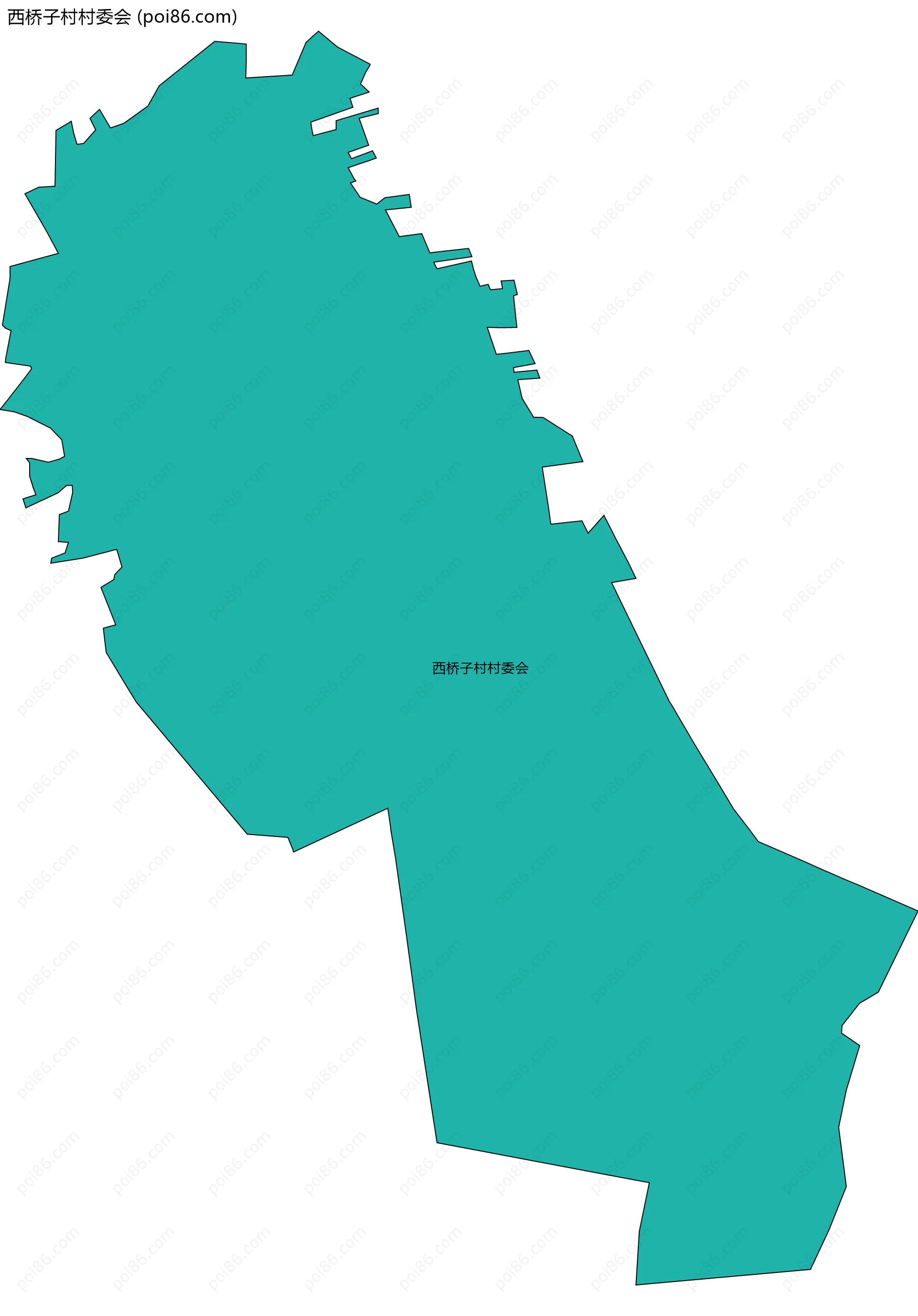 西桥子村村委会边界地图