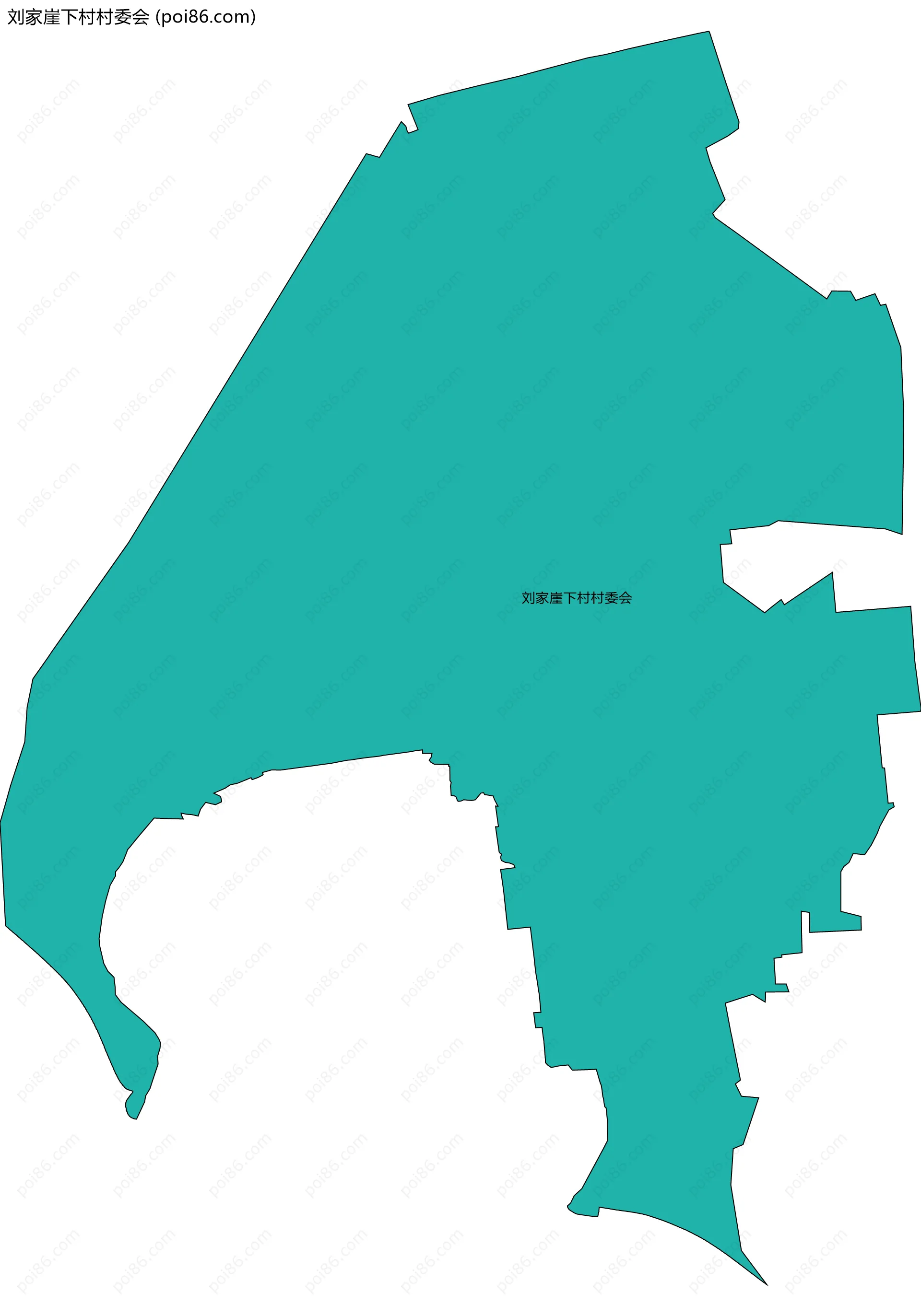 刘家崖下村村委会边界地图
