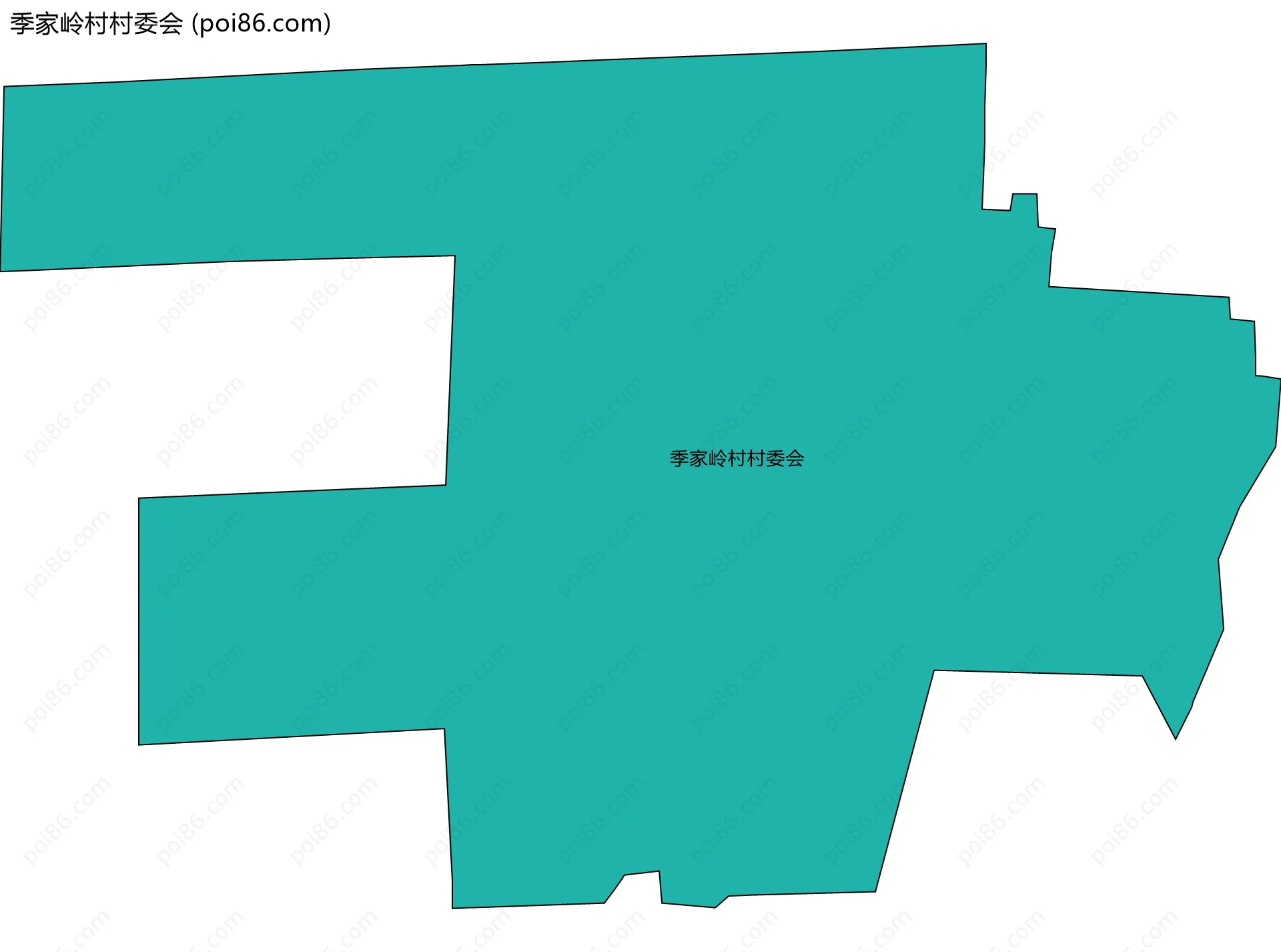 季家岭村村委会边界地图
